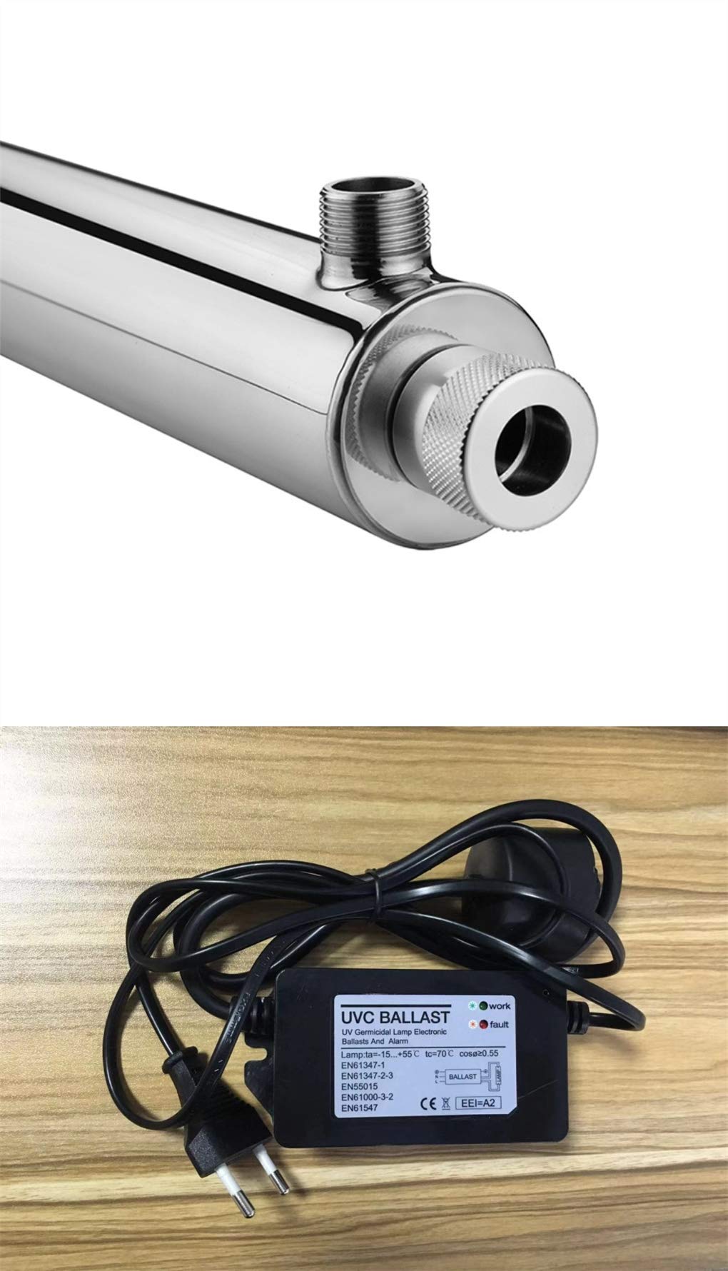 25W Ultra Violetto Acqua Disinfettante Sistema Di Filtrazione UV 6GPM (1.4 T/H) Ultra Violetto Luce Ingresso/Uscita 1/2 "Maschio Per Tutta La Casa Filtro Acqua Purificatore
