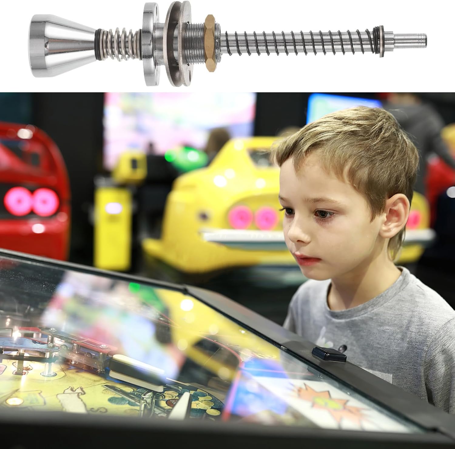 Cabilock Alloy Pinball Machine Rod with Large Rod Design and Easy to Clean Feature for Pinball Machine and Silver General Shooter Handle