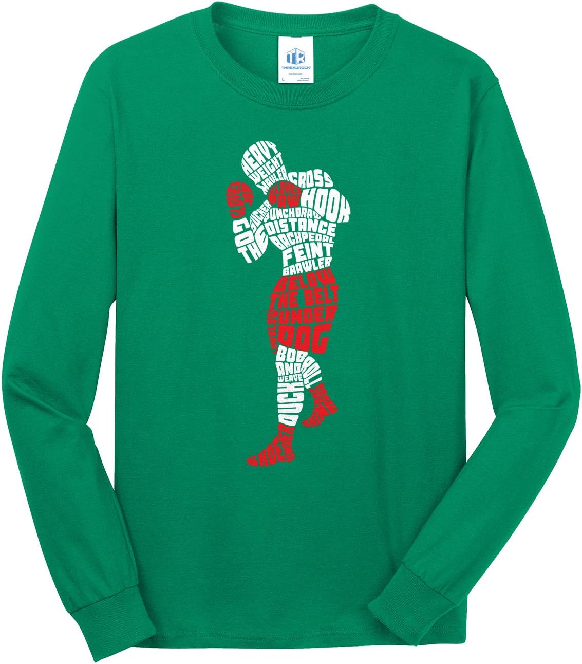 Threadrock Men's Boxing Typography Long Sleeve T-Shirt