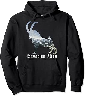 Bavarian Alps Capricorn Wild Goat & Bergpic Bavarian Alps Pullover Hoodie