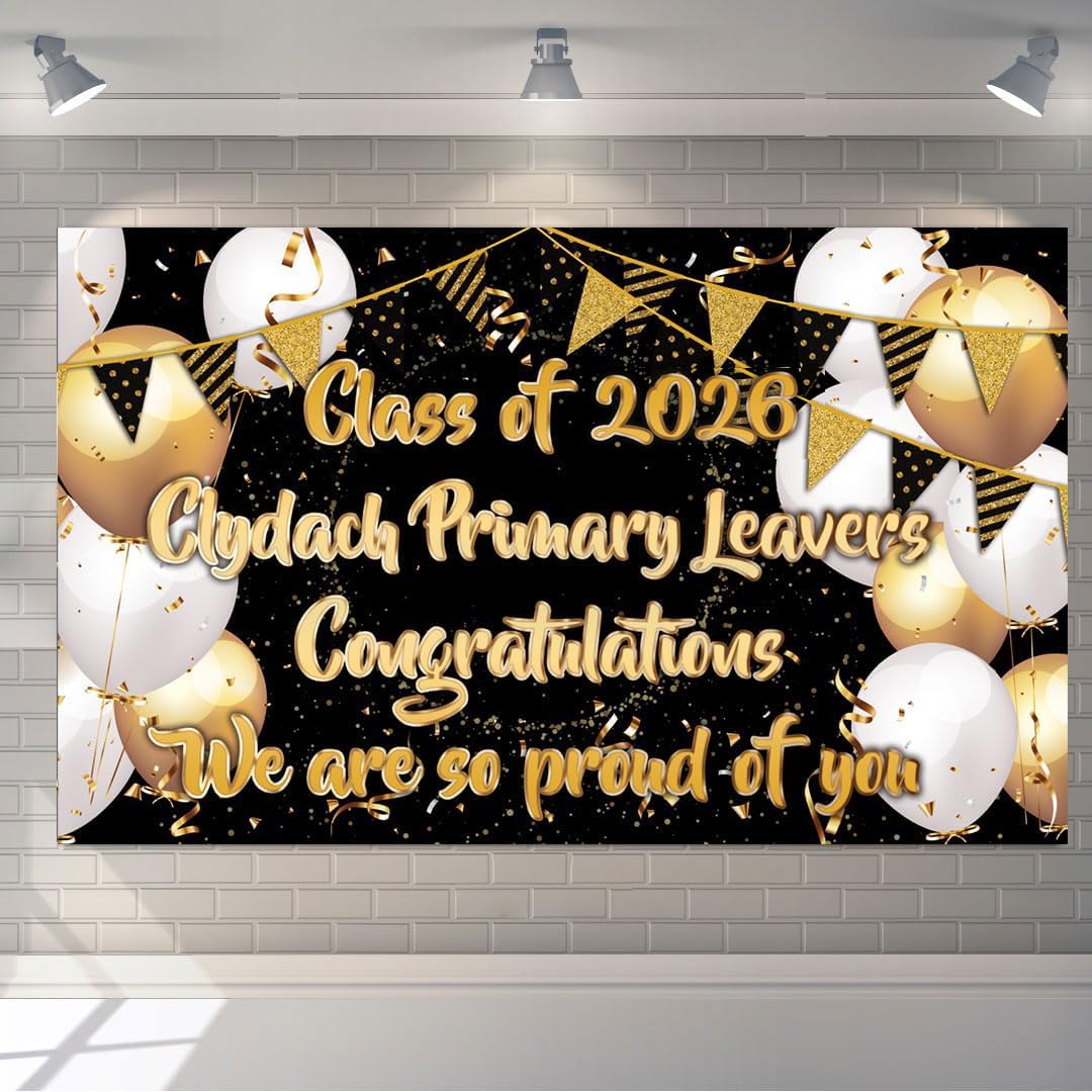 Personalised Graduation Background Banner for Graduation Party Decoration 2026, School leaver banner Fabric Class of 2026 University High School Student Decoration Poster