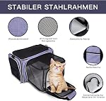 BAGLHER Cat Carrier Bag,Airline Approved Pet Carrier Soft Side Pet Travel 5 Sides Open Doors 3 Sides Expandable Foldable Dog Carrier with Fleece Pad