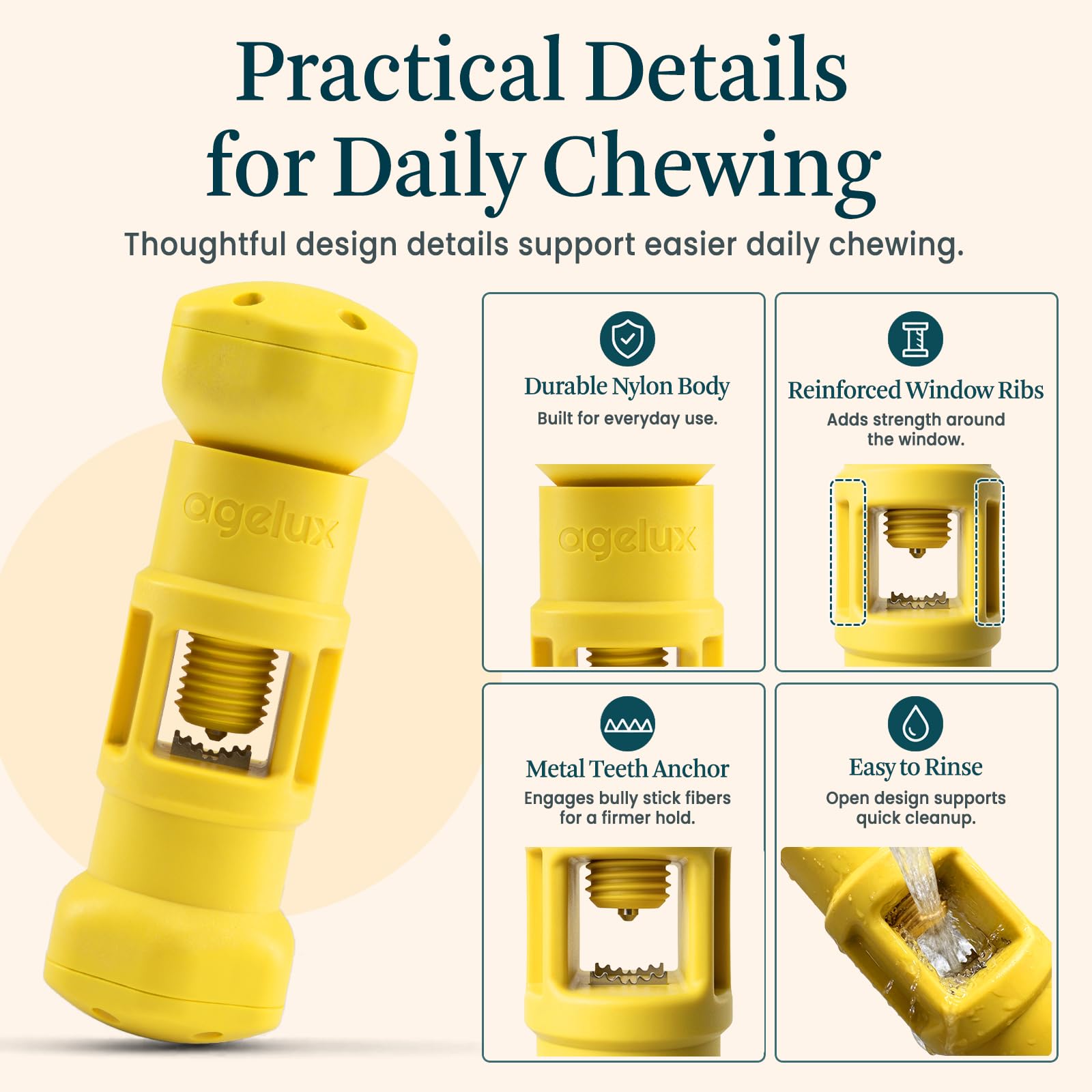 Support de bâton de Bully pour Chiens – Support dentelé en métal pour Chiens de Petite, Moyenne et Grande Taille – Maintient fermement Les bâtons d'intimidation – 13,7 cm