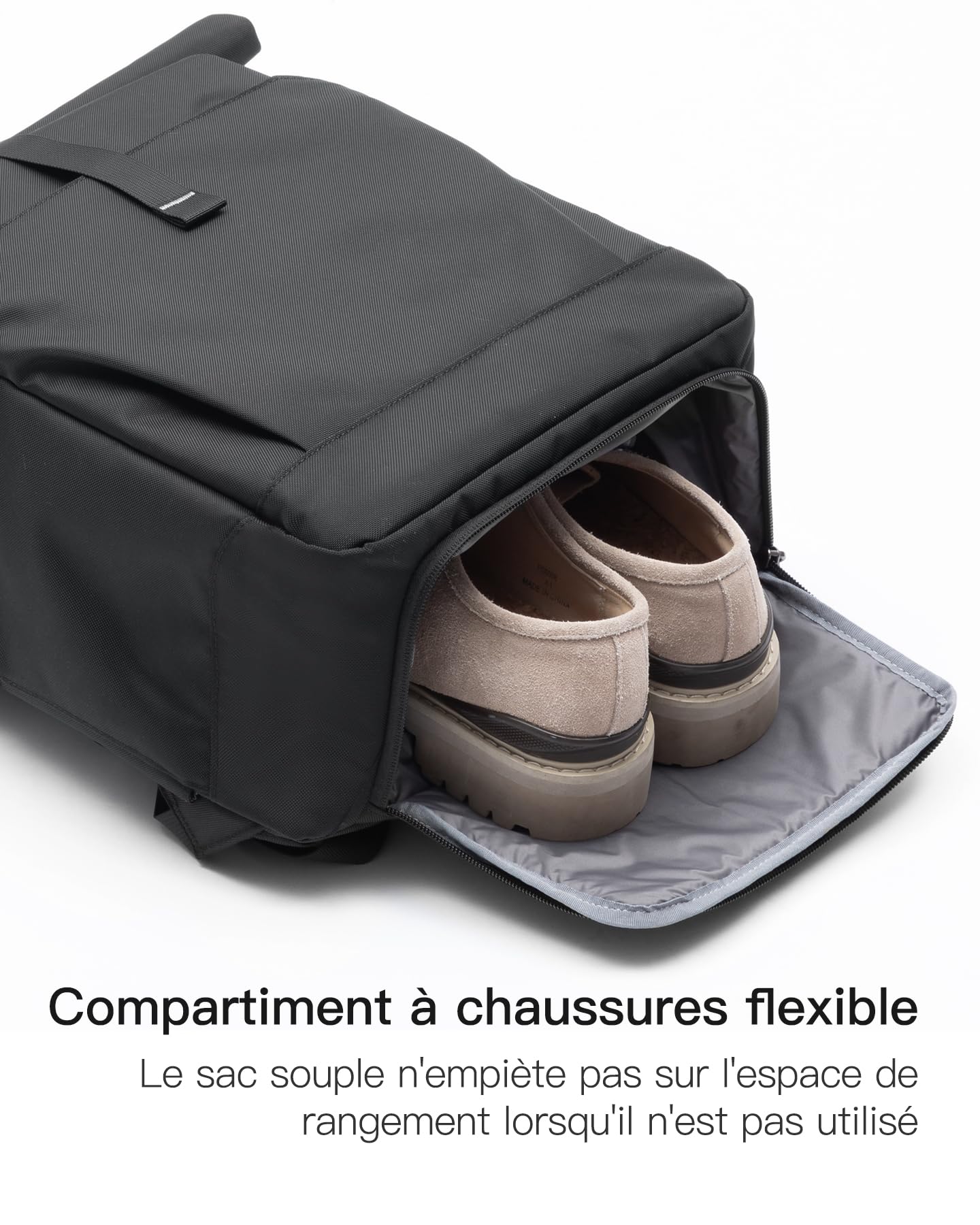 Inateck Sac à Dos Loisir Enroulable Femmes Homme 25L-30L Extensible pour Ordinateur Portable 17.3" avec Port pour Ecouteurs/Chargeurs et Compartiment à Chaussures Séparé