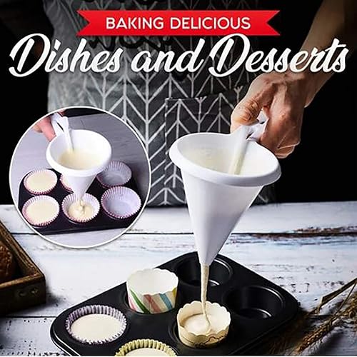 Miniatura 3 de Dispensador de pastel de taza de porciones de mano, dispensador de masa para panqueques, embudo para tartas, postres, dispensador de crema de