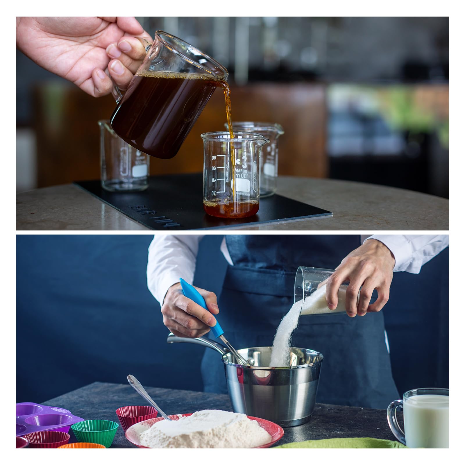 PATIKIL 5000ml Misurini, Pezzi Becher In Polipropilene Graduati Con Beccuccio Per Esperimenti Di Laboratorio, Cottura E Cucina, Trasparenti.