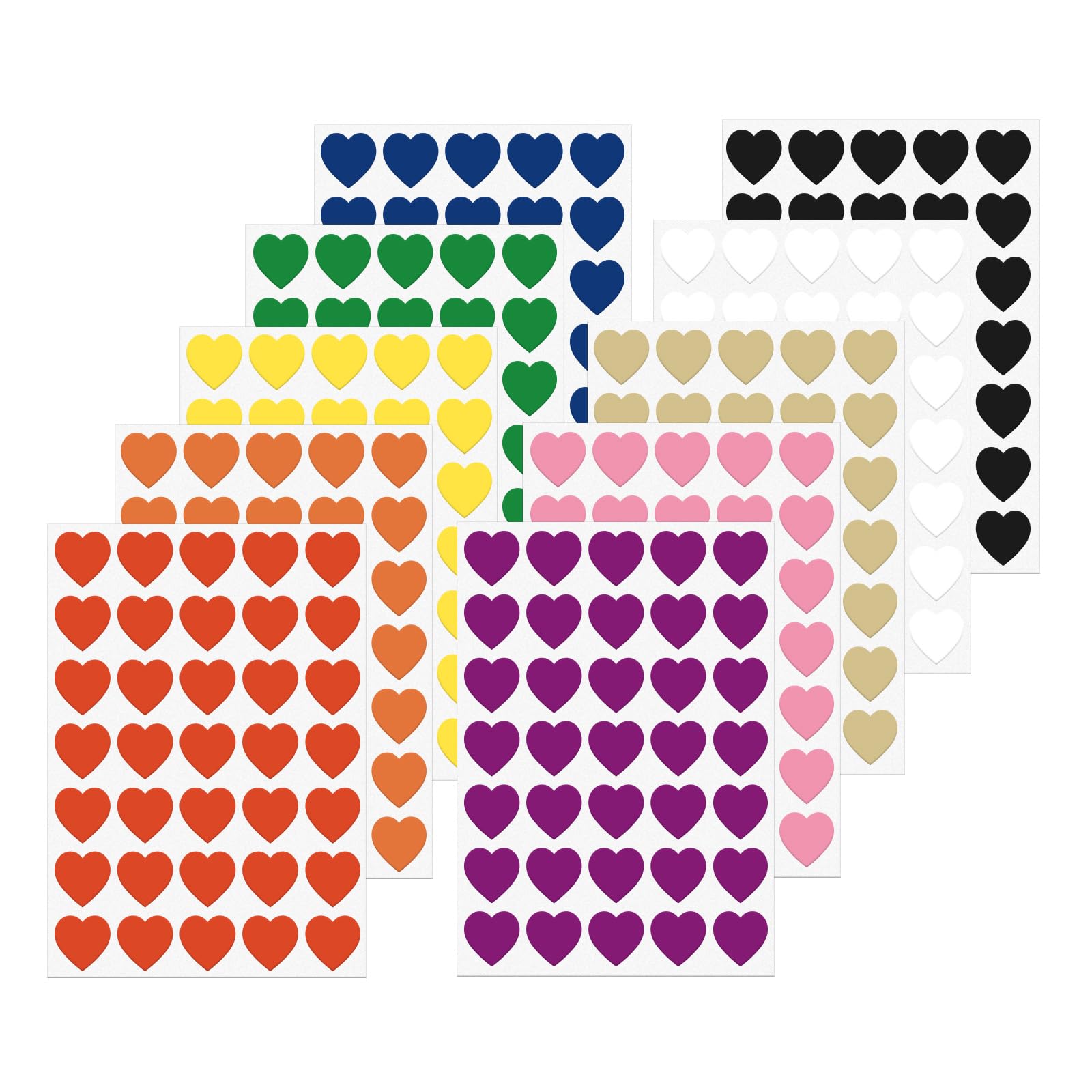 Heart Stickers 1 Inch Vinyl Love Shape Sticker Multicolor Self-Adhesive Removable Waterproof Small Labels for Valentines Mother’s Day Wedding Reward