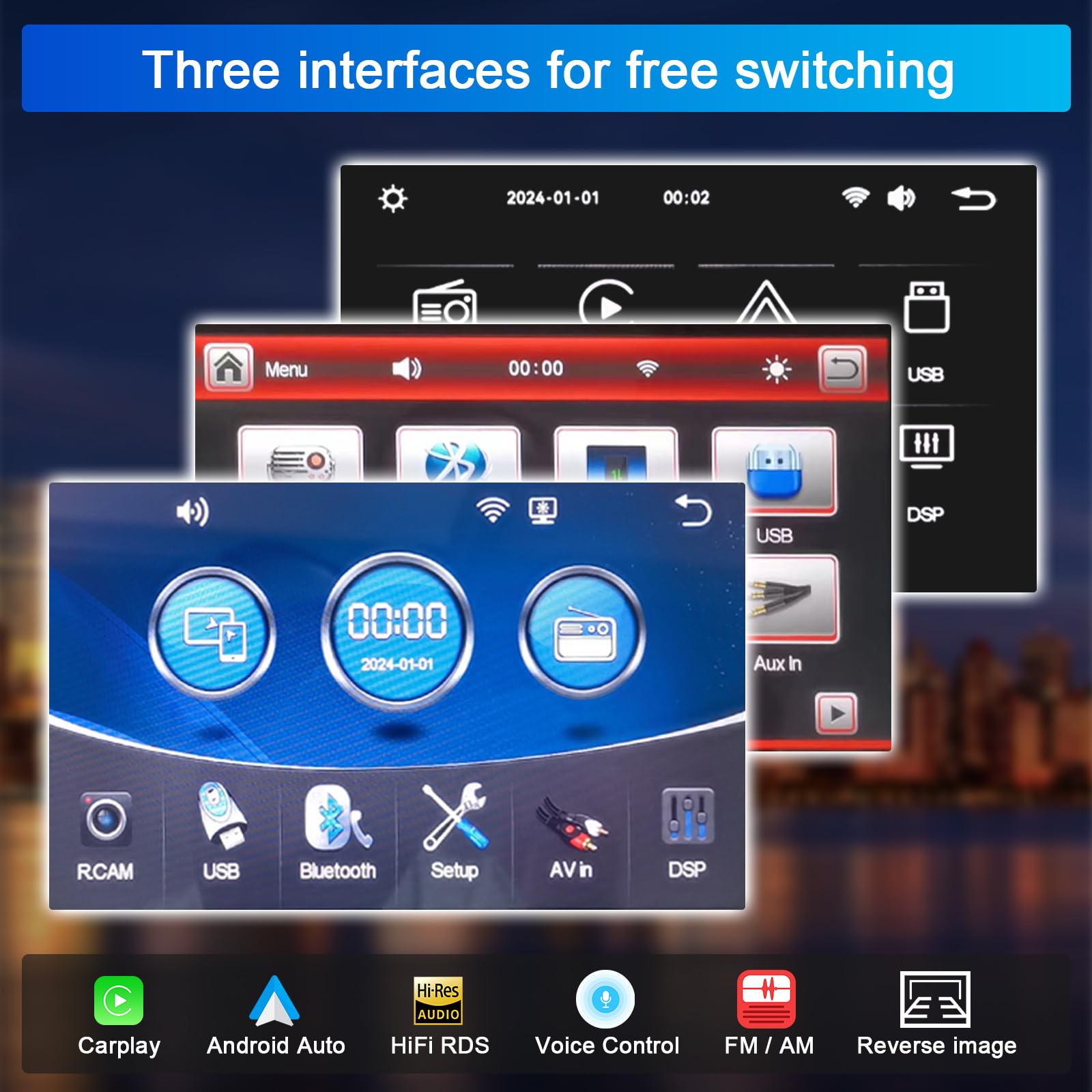 Autoradio für VW Touareg 2004-2011 Transporter T5 Multivan 2004-2009 Kompatibel Wireless Apple Carplay & Android Auto, 7 Zoll Radio mit Touchscreen/Bluetooth/FM/AM/USB/DSP/RDS/Mirror Link