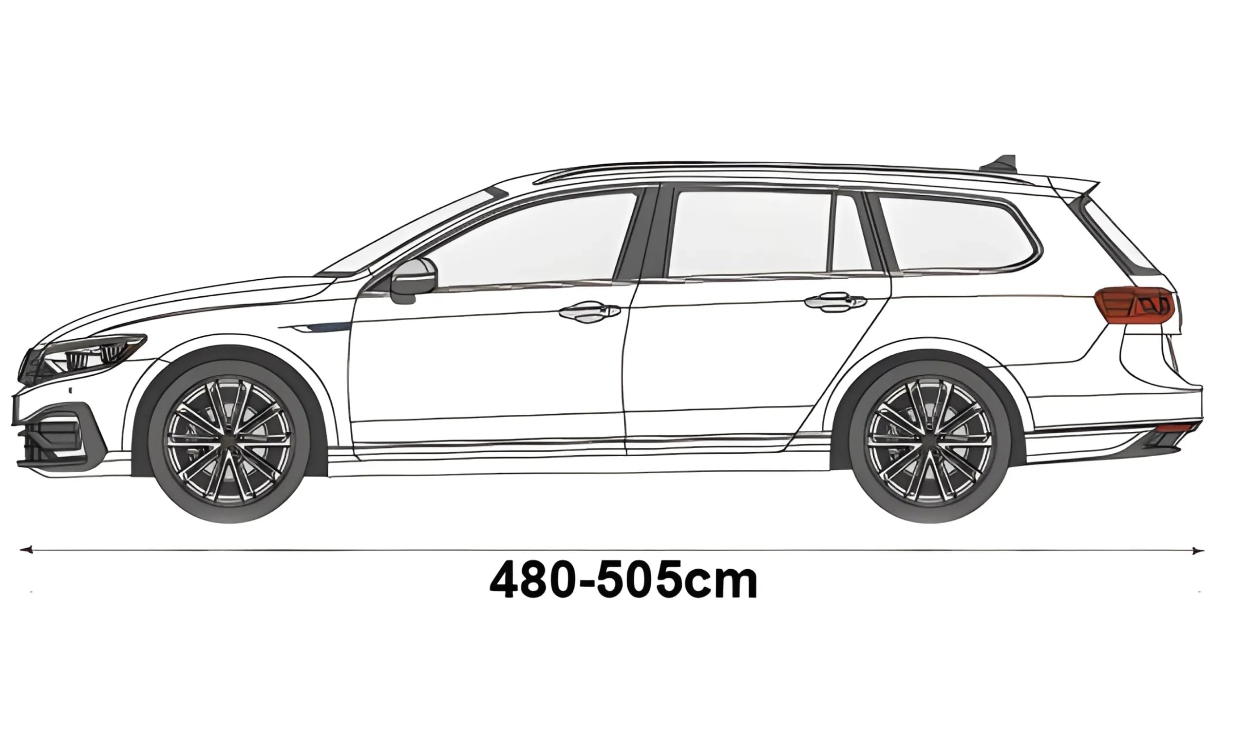 Bâche Anti-Grêle, Protection de Carrosserie Contre la Grêle et la Pollution, Filtre UV, Toute l'Année, Épaisseur 7 mm, 480-505 cm Combi