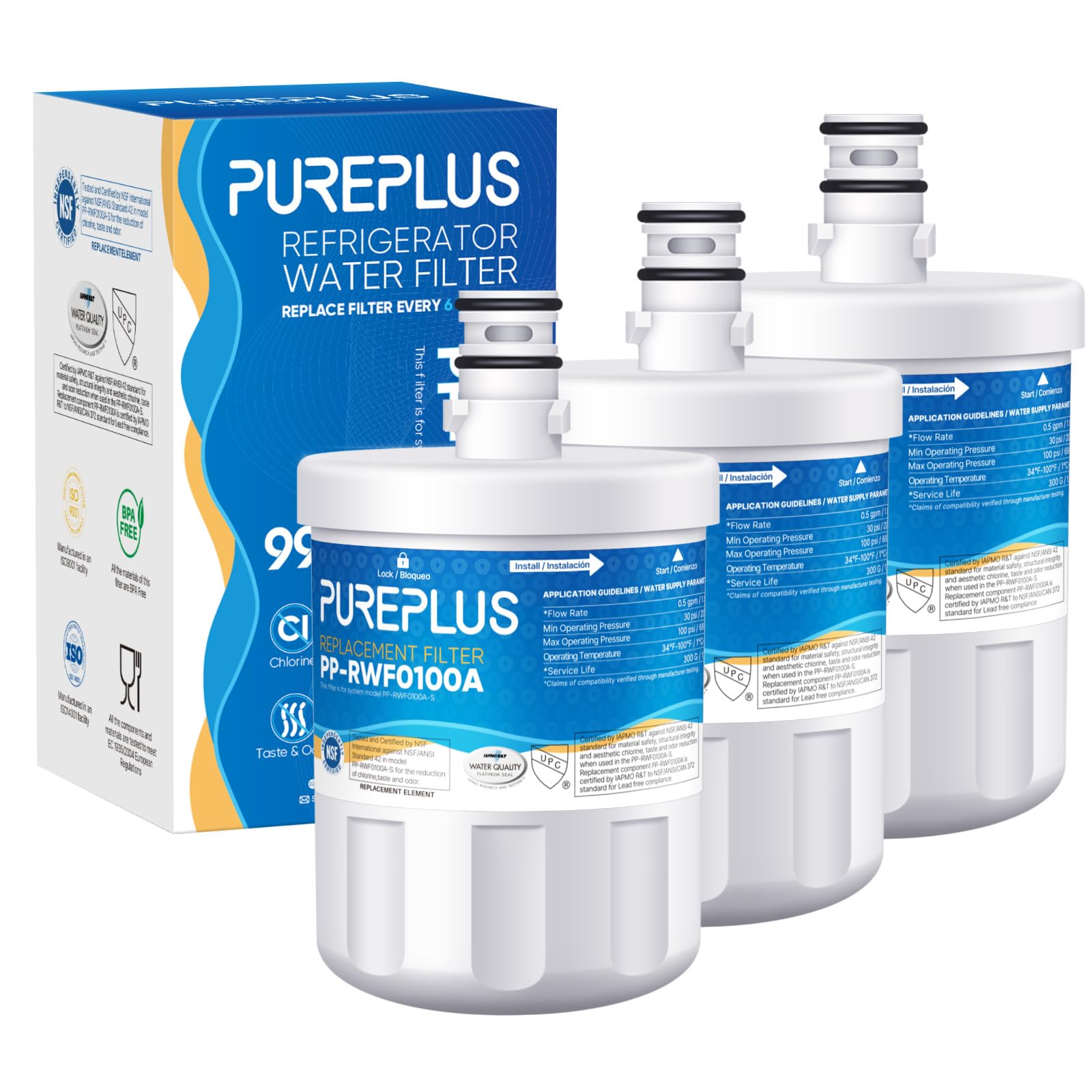 PUREPLUS 5231JA2002A Replacement for LG LT500P ADQ72910901 GEN11042FR-08 Kenmore 9890 469890 HDX FML-1 ADQ72910907 LSC27925ST LFX25974ST LFX25973D LFX25973ST