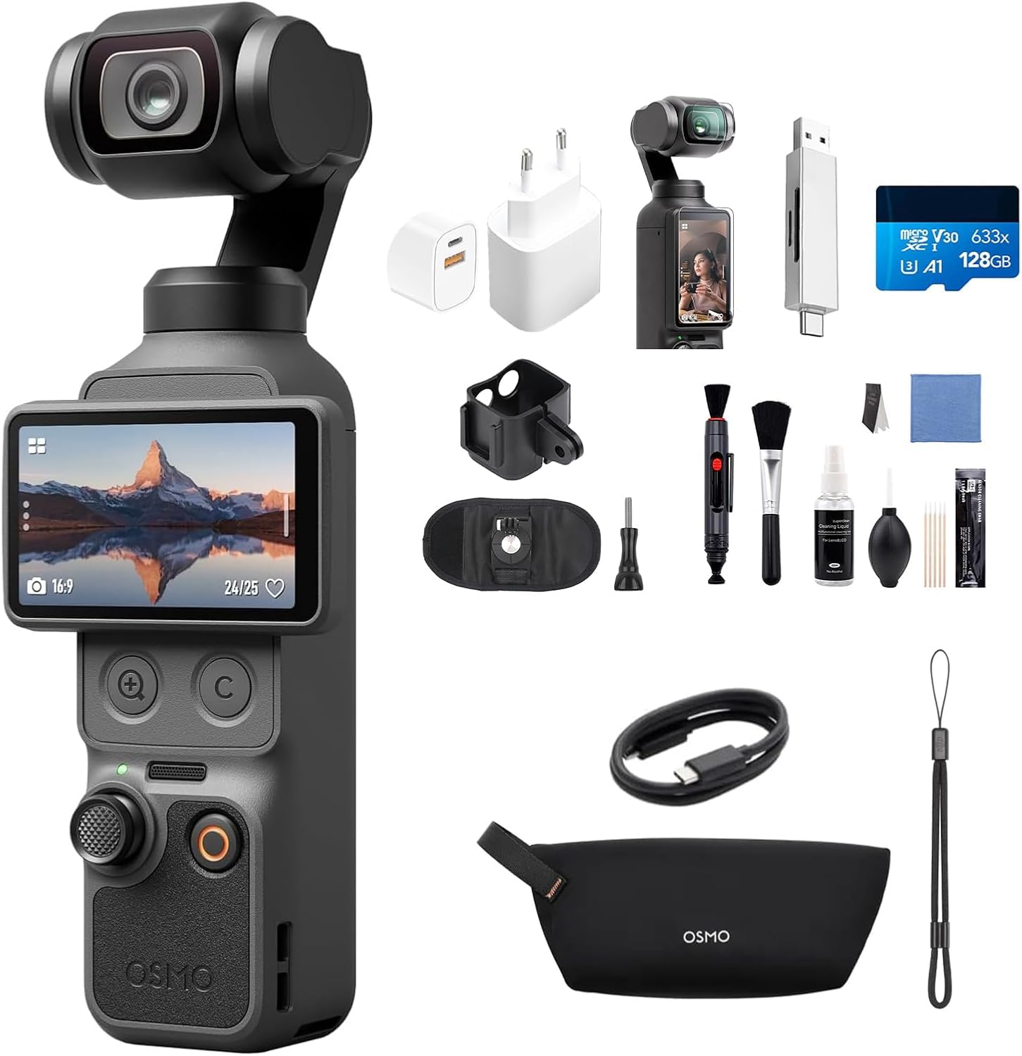 DJI Pack Esencial Osmo Pocket 4 Bundle, cámara para videovlogs de Bolsillo con estabilizador, 1″ CMOS y 4K/240 fps, estabilización de 3 Ejes (Combinación Esencial) — view 11