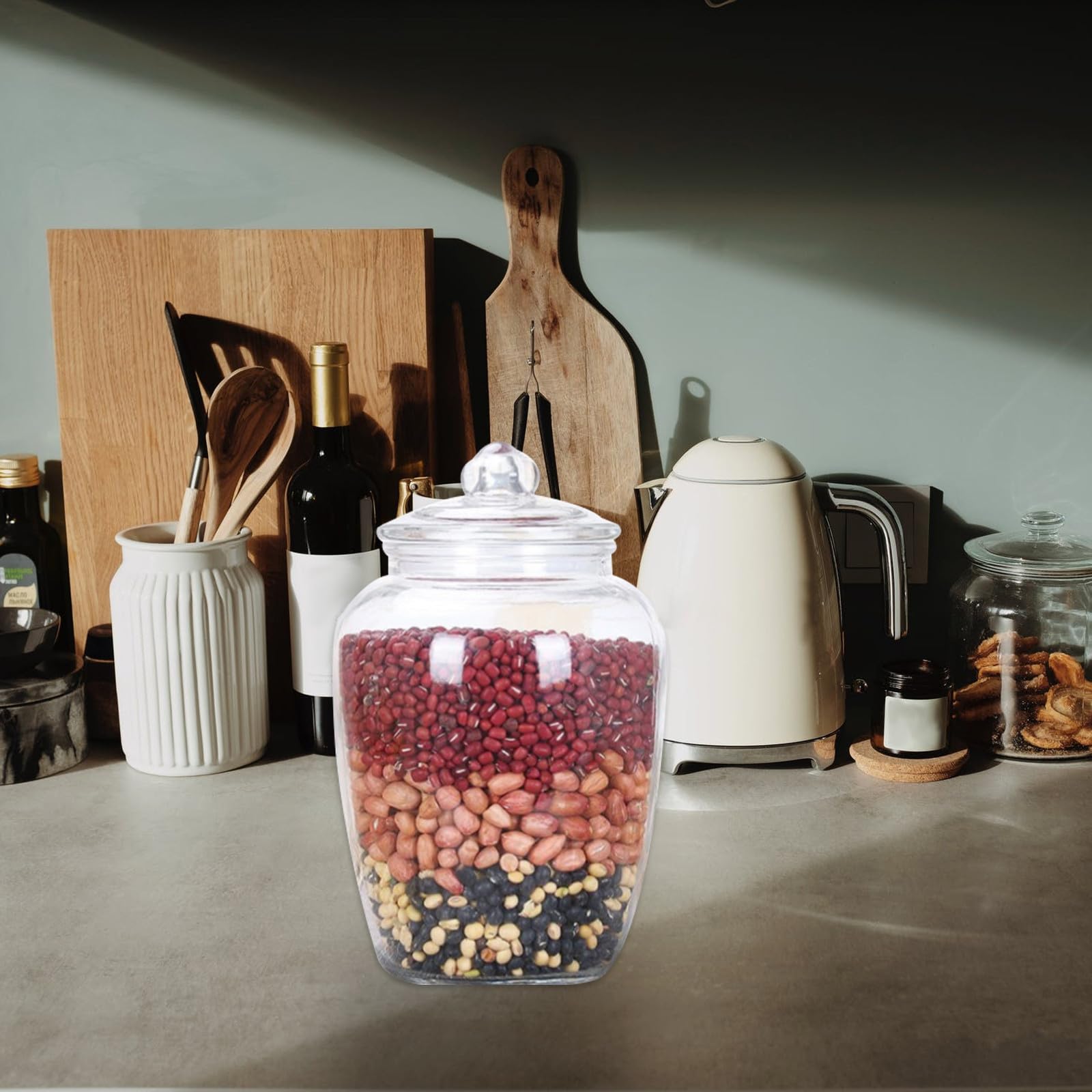 Didiseaon Contenedor de Vidrio Transparente de 2200ml Cierre Hermético, Tarro de Almacenamiento para Alimentos, Recipiente Sellado Multifuncional Adecuado para Cocina y Conservación