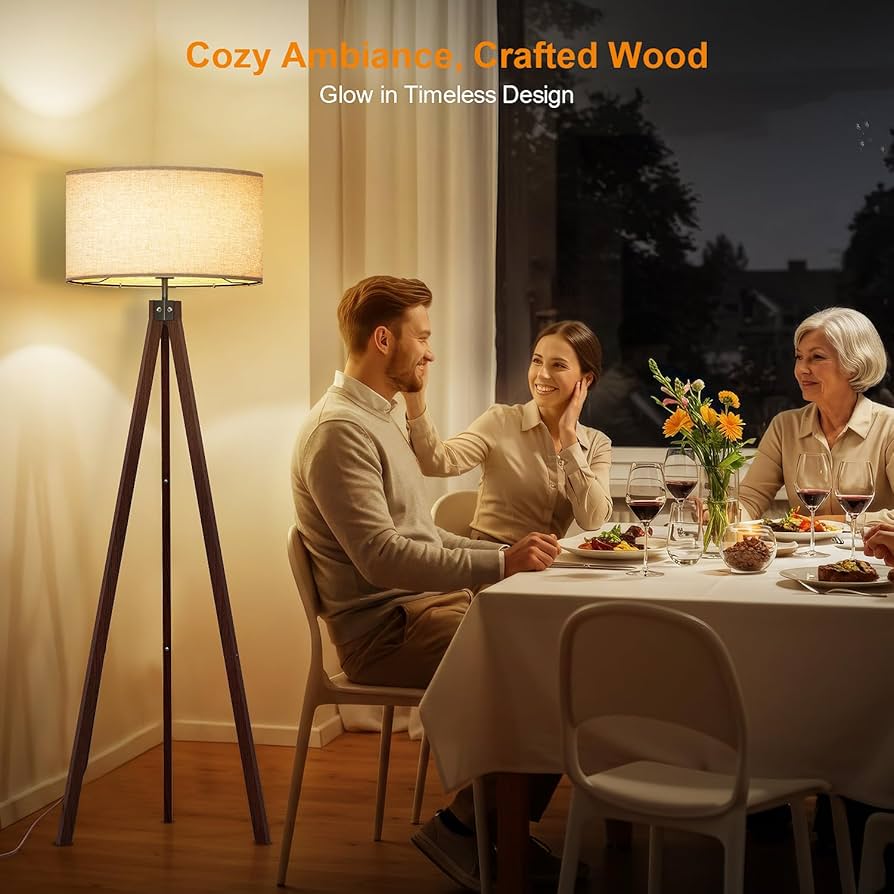 IDÉE　TRIPOD FLOOR LAMP　IDÉE Floor Lamp for Living Room, 61'' Modern Tripod Floor Lamps