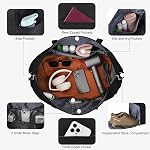 Carry on luaggage 22x14x9 Airlines Approved, Foldable Travel Duffel Bags Weekender Overnight Carry on Duffel Luggage Gym Duffle Bag with Wet Pocket & Shoe Compartment for Women Men(Black, 40L)