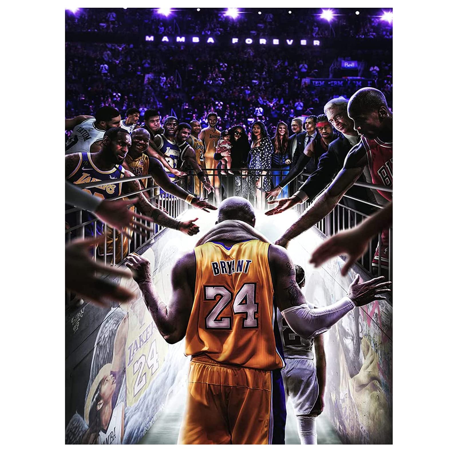 Photo 1 of 123 Life Kobe Bryant Canvas Wall Art Painting Pictures?, basketball dunk posters Sports Posters Artwork Home Decor for Basketball Fan Memorabilia Gifts Unframed (12x16inch/30x40cm, Basketball Poster Decor)