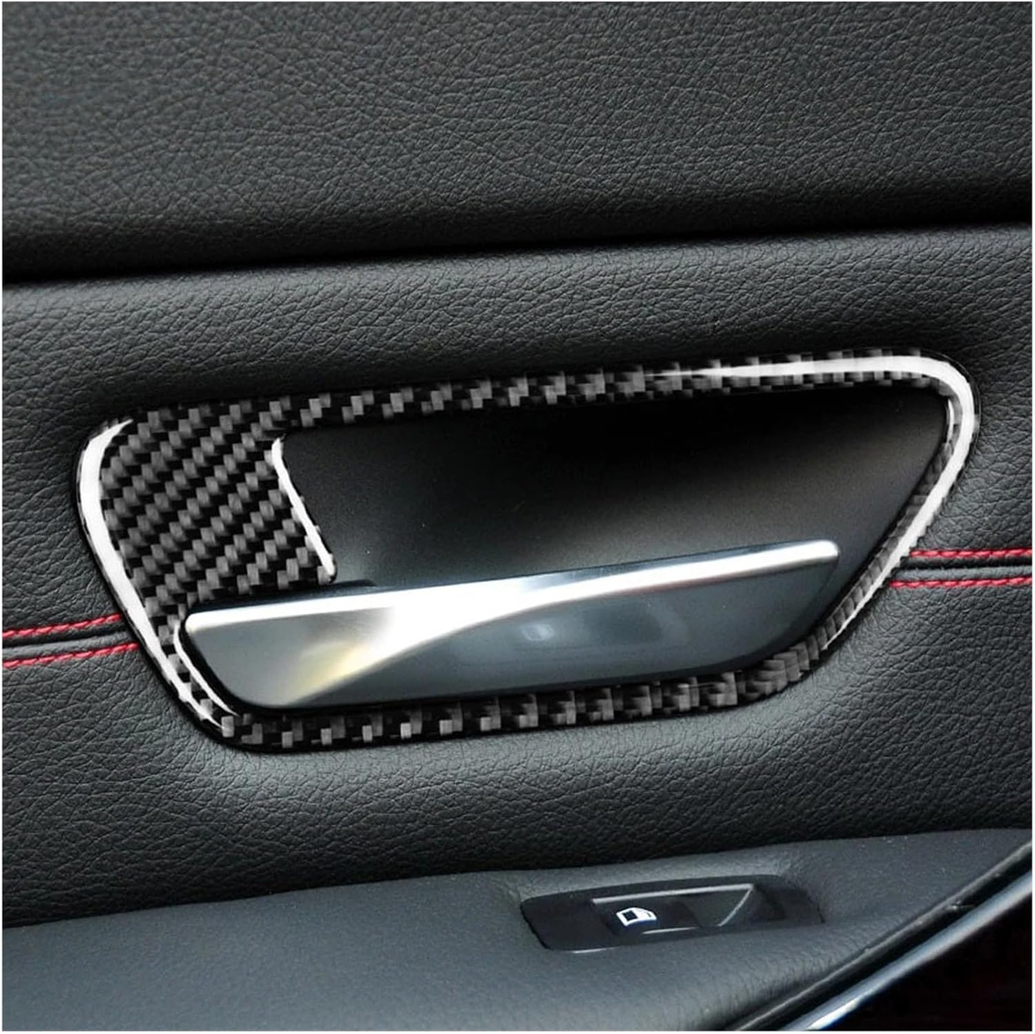 2PCS Carbon Fiber Car Interior Door Handle Cover Trim Bowl Stickers Compatible M4 F82 Accessories Car-Styling