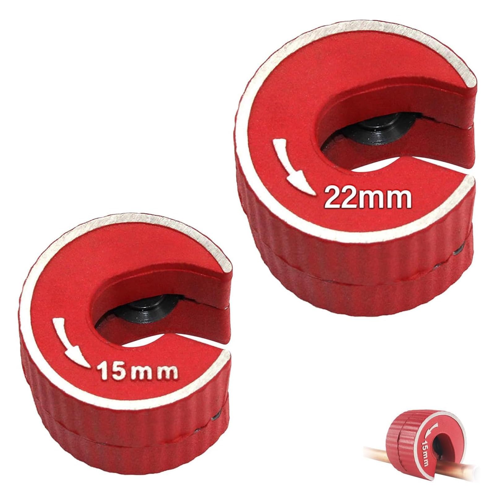 VZU 2PCS Pipe Cutter 15mm and 22mm Copper Pipe Cutter, Tube Cutter Set including 2 Pipe Cutting Wheel Blades
