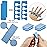 102pcs Toe Separators Set - Premium Pedicure Tool Super Soft Pedicure Toe Separator- Mini Nail Buffer Block File 80/100 Grit 2 Sided, Blue