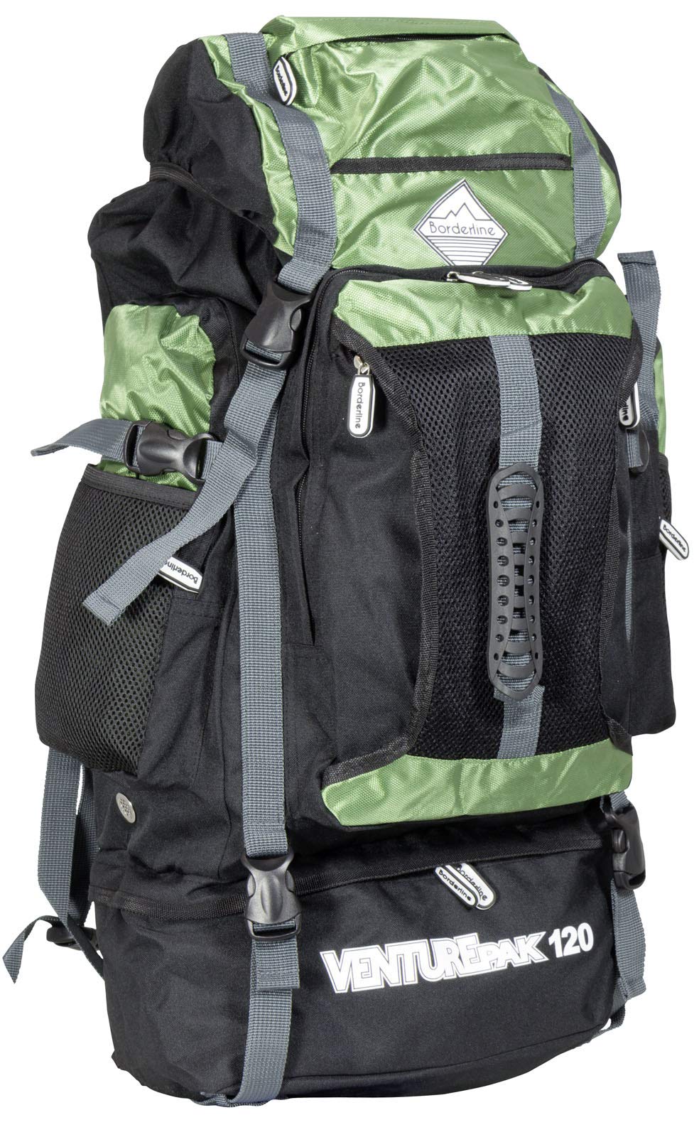 Trendyshop365 Borderline Ultra-Light Trekking Backpack Weight Only 1.00 kg Hiking Backpack 120 Litres Many Pockets Colour Black / Green, black green