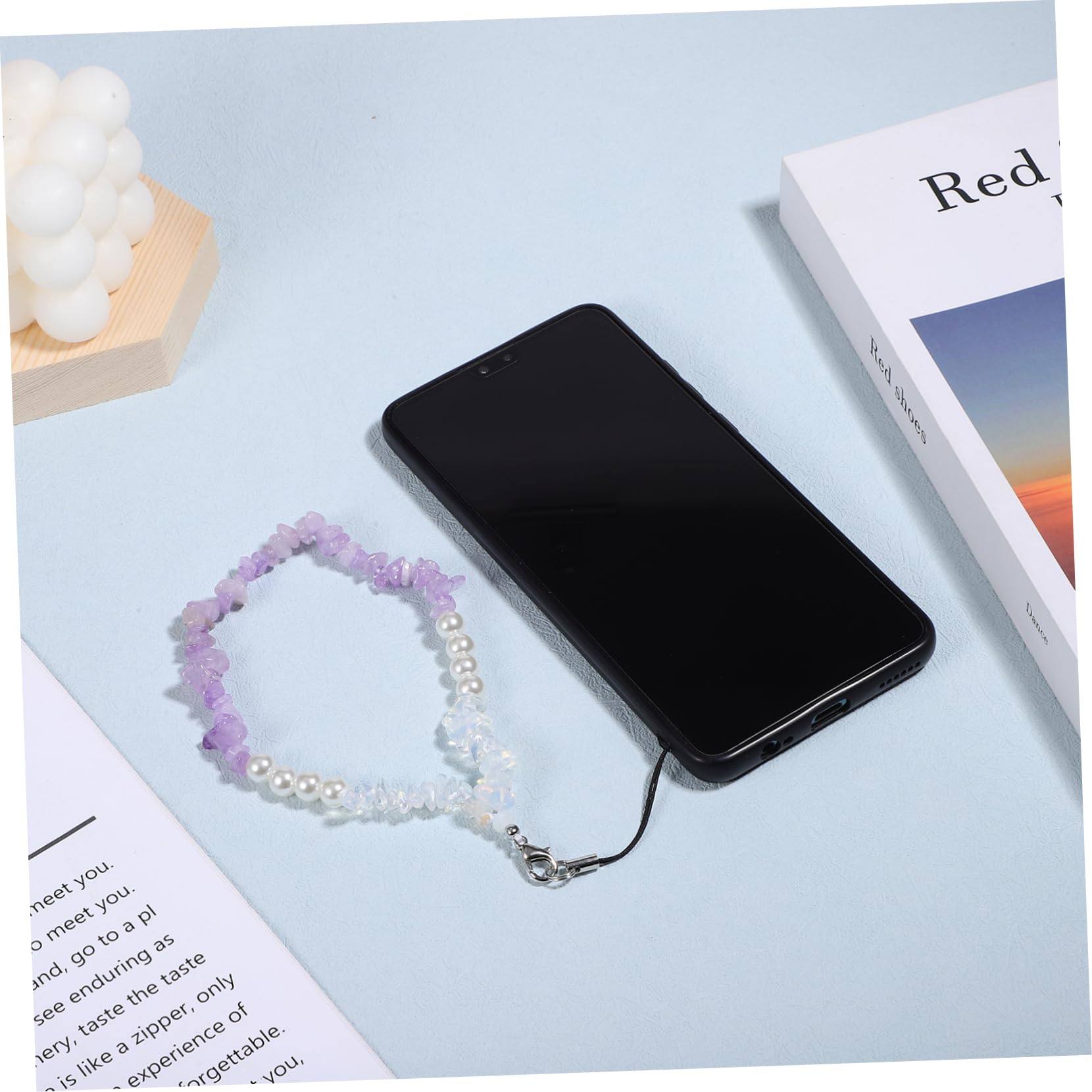 Uonlytech Catena Incantesimi Accessori Telefono Tracolla Per Cellulari Accessori Cellulari Chain Portachiavi Con Ciondolo Per Telefono Braccialetto Del Telefono Perla