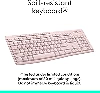 Vista 4 de Logitech MK270 - Combo de teclado y mouse inalámbricos para Windows, 2.4 GHz, 8 teclas multimedia, PC, portátil, teclado inalámbrico y mouse Rosa