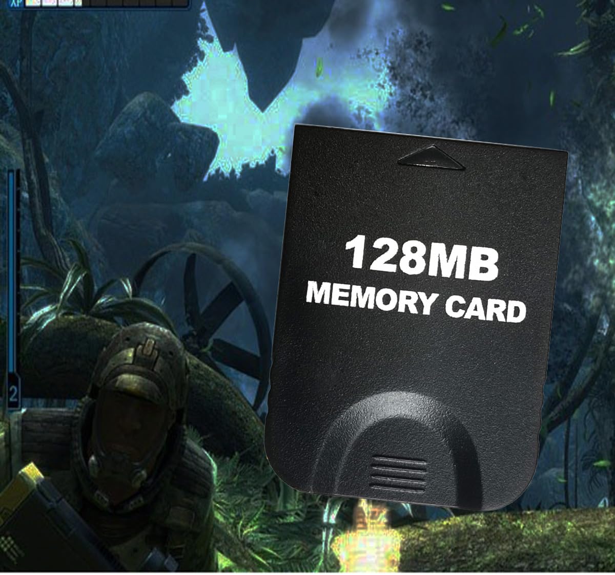 Karta pamięci Gamecube o wysokiej prędkości 128 MB (2043 bloki) karta pamięci do zapisywania gier kompatybilna z zestawami akcesoriów Nintendo Gamecube i Wii - czarna