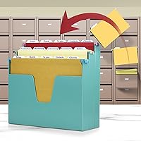 Vista 2 de Acrimet 3-Tier Horizontal Hanging File Folder Holder Organizer, Letter Size, Ladder-Style, Open-Top Plastic File Box for Office, Home & School