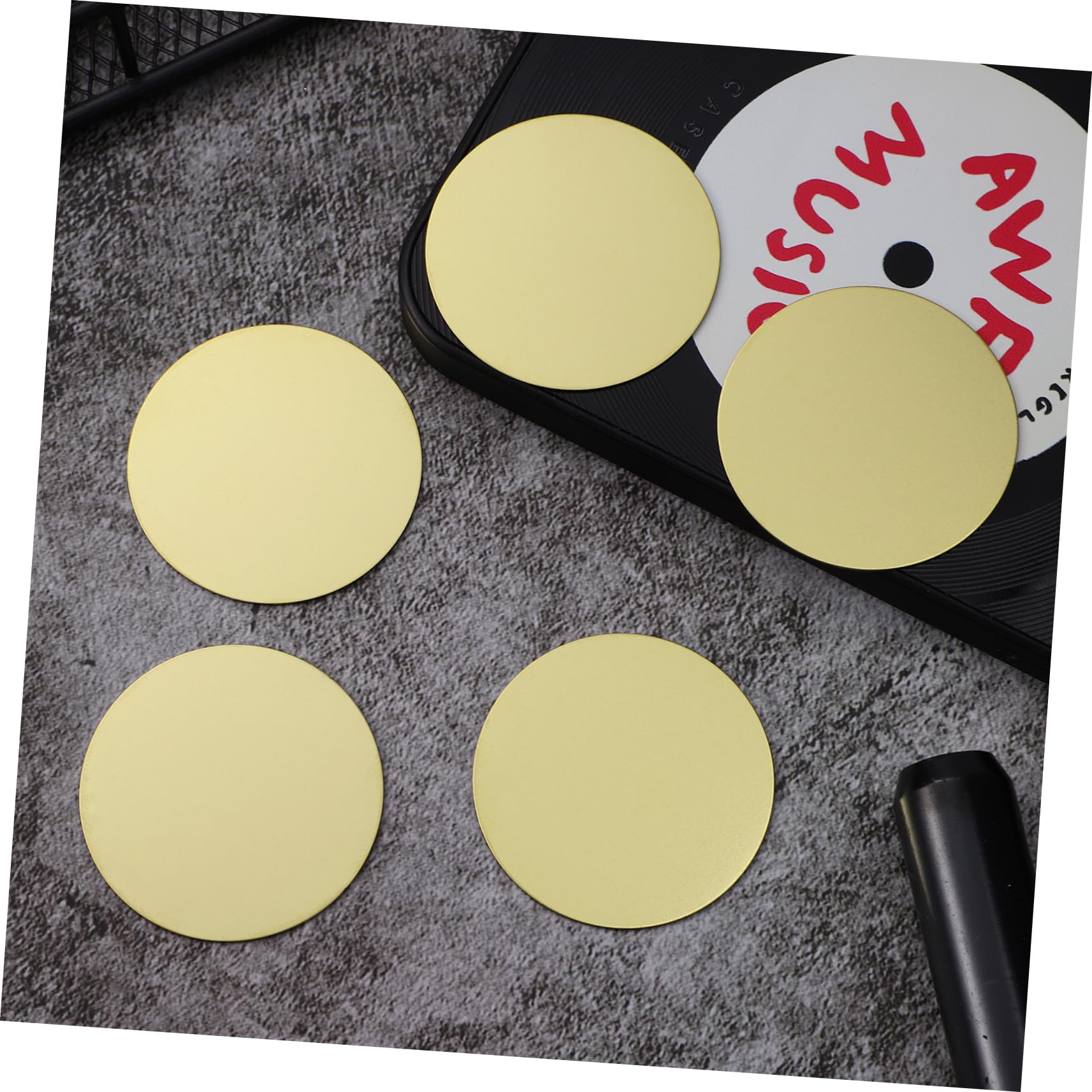 HOMSFOU Phone Magnet Plate Mounting Kits 4cm Metal Sticker Holder for Car Mount 10 Pack Golden