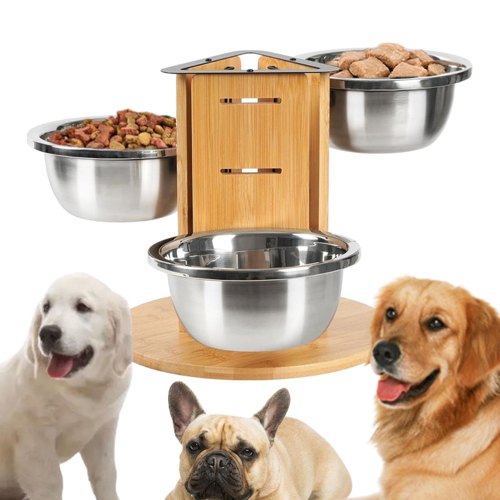 Comederos para Perros con Soporte de Madera, Fáciles de, Suministros para Mascotas, Comedero para Mascotas