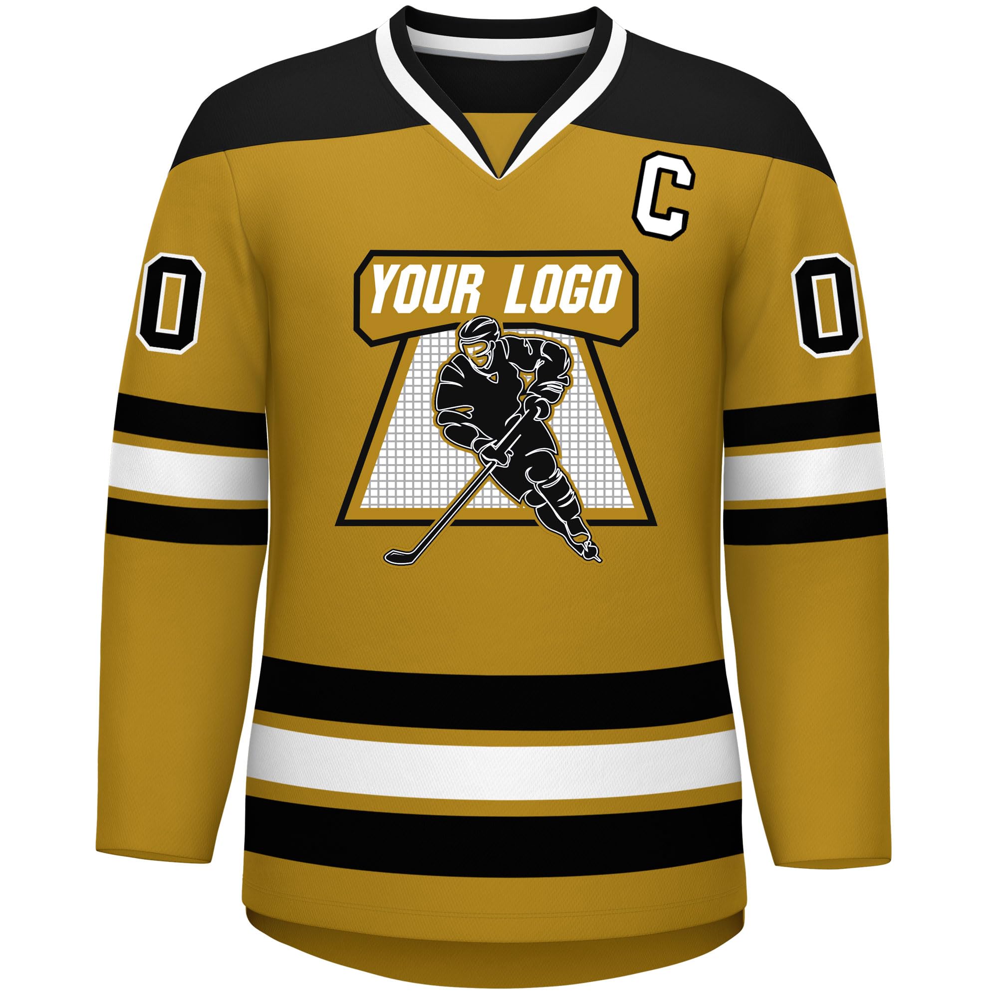 Custom Hockey Jersey Stitched or Printed Name Number V-Neck Athletic Jersey