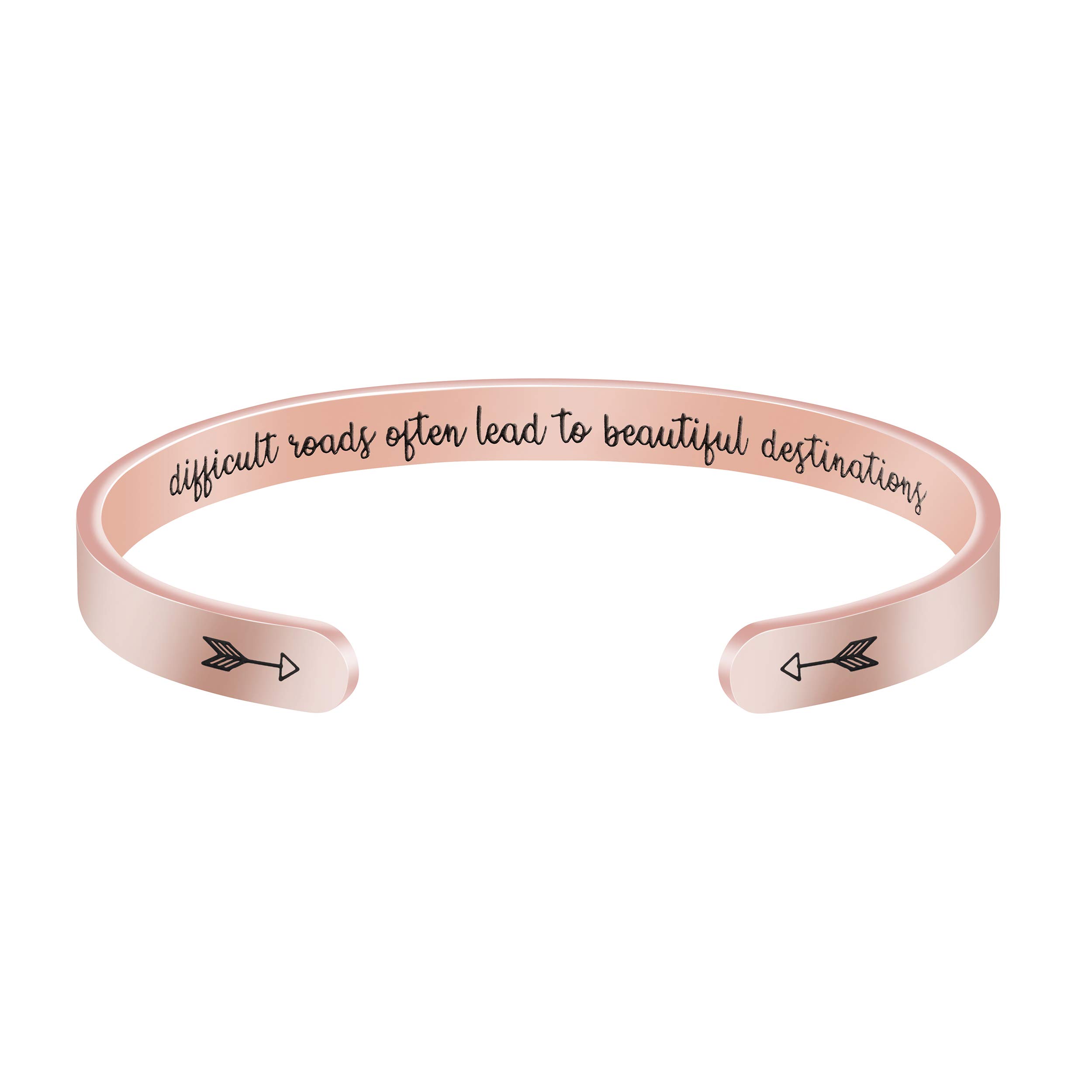 JoycuFFBracelets for Women Birthday Graduation Christmas Anniversary Silver Rose Gold Cuff Bracelets Jewelry Gifts for Women