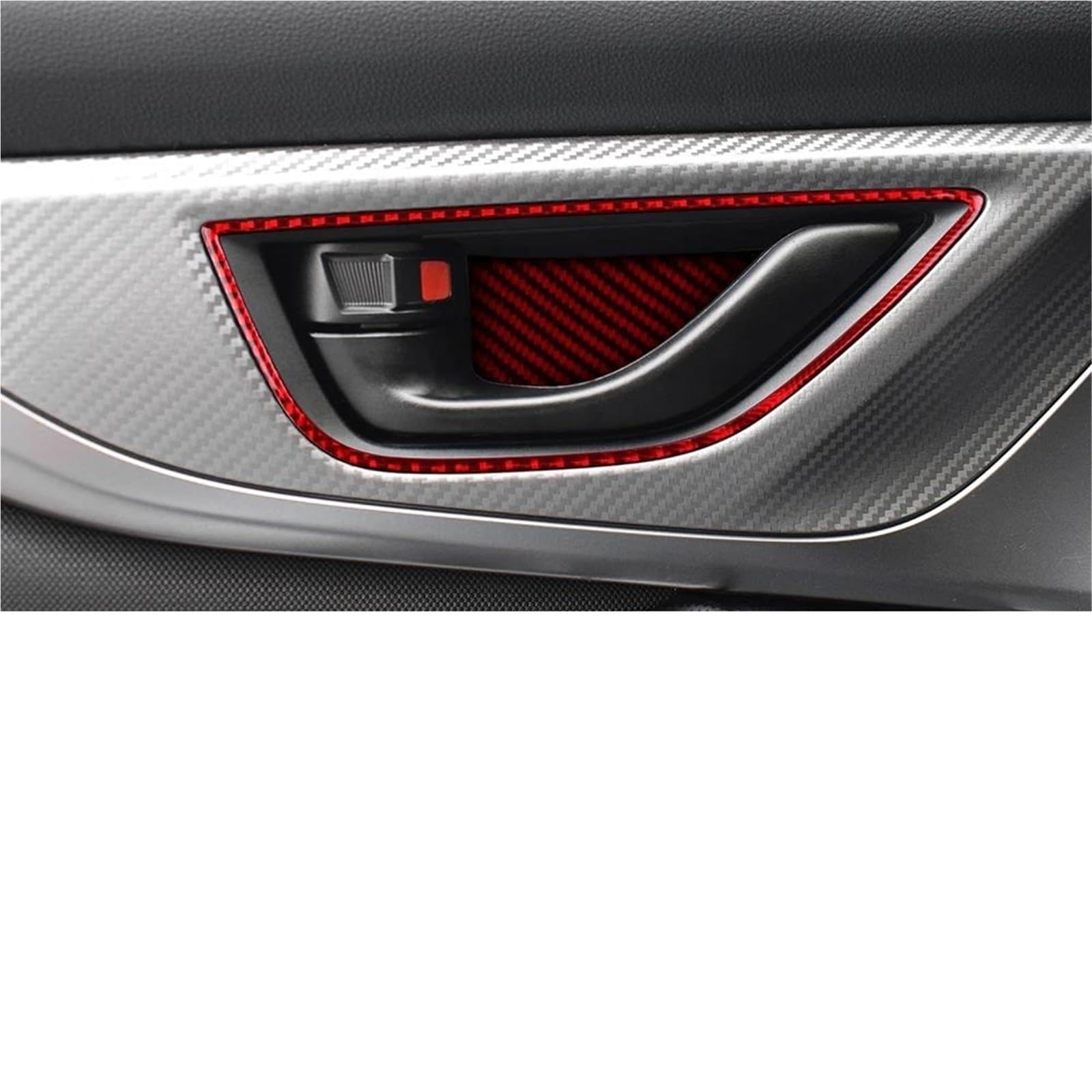 KISSGPIPOL RHD LHD for Subaru for WRX/for WRX STI 2022 2023 Car Door Handle Frame Interior Trim Cover (Red)