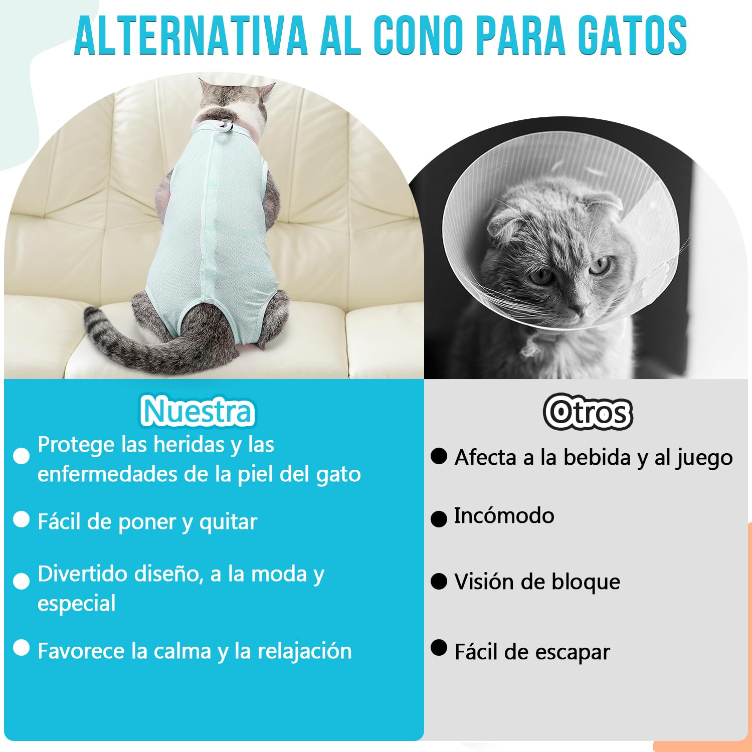 IGOHI Traje De Recuperación Para Gatos, Traje De Recuperación