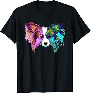 Colourful Dog Papillon T-Shirt
