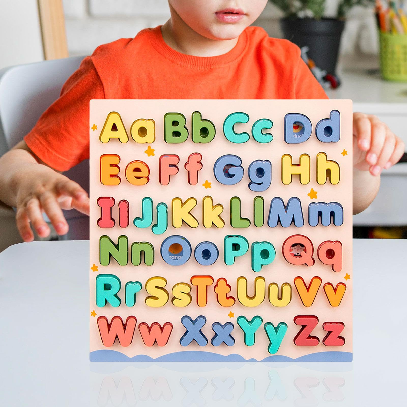 Amazon.co.jp: kowaku 木製教育 Abc パズル モンテッソーリ教育