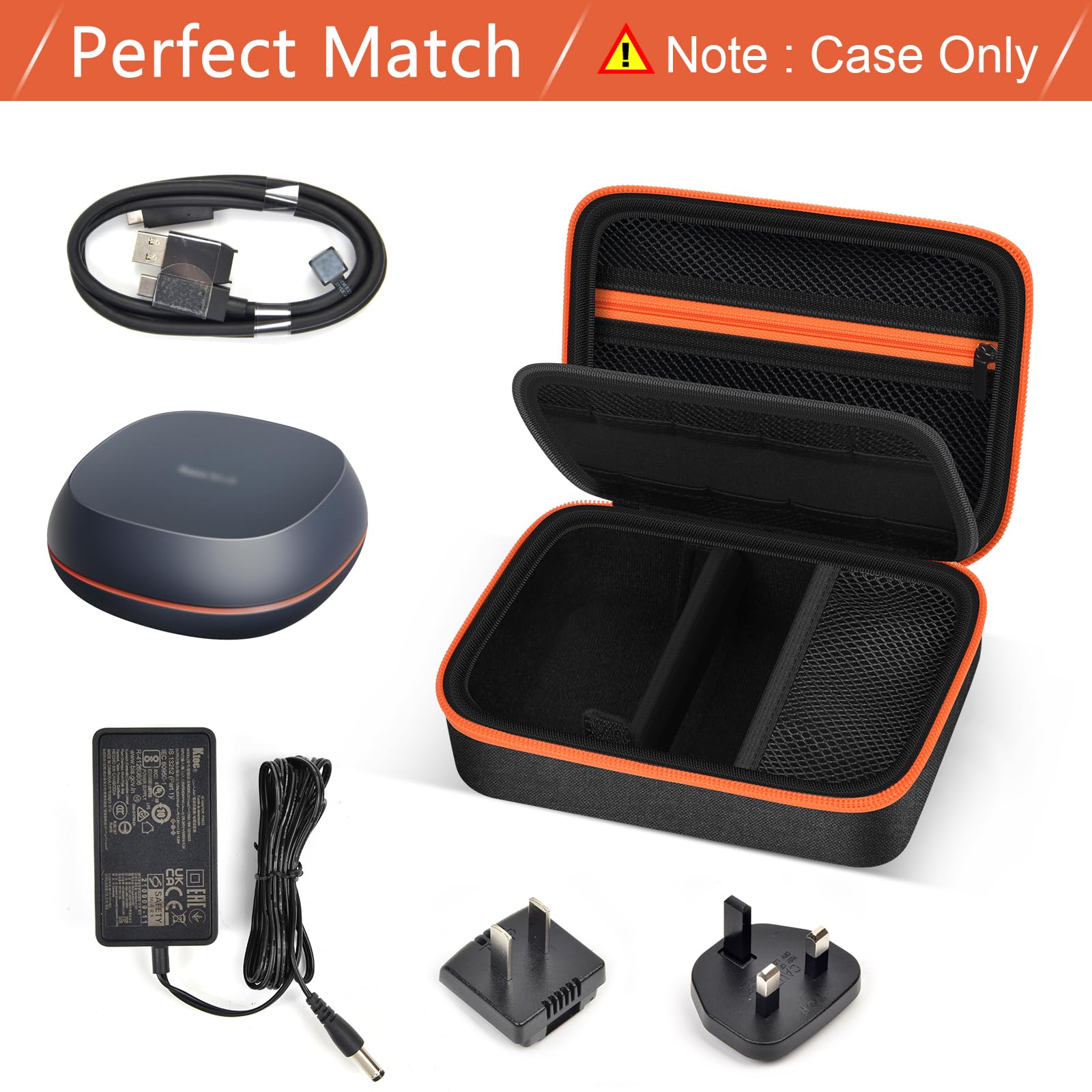 Case Compatible with SanDisk 8TB 4TB Desk Drive SSD/for External Solid State Hard Drive, Memory Card SD Cards and Charger, USB Cables Storage Holder Organizer(Box Only)(Black)