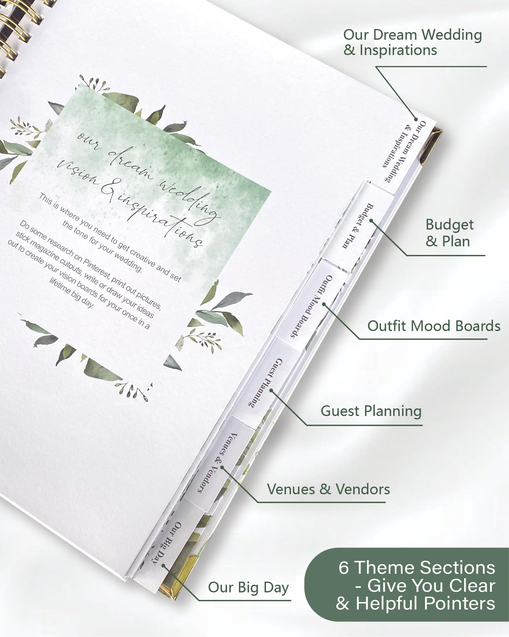 WeddingGiftsWedding Wedding Planner for Bride,Wedding Planning Book and Organizer,Wedding Binder Book with Pockets,Perfect Engagement Gifts for Newly Enaged Couples (Floral) - Image 2