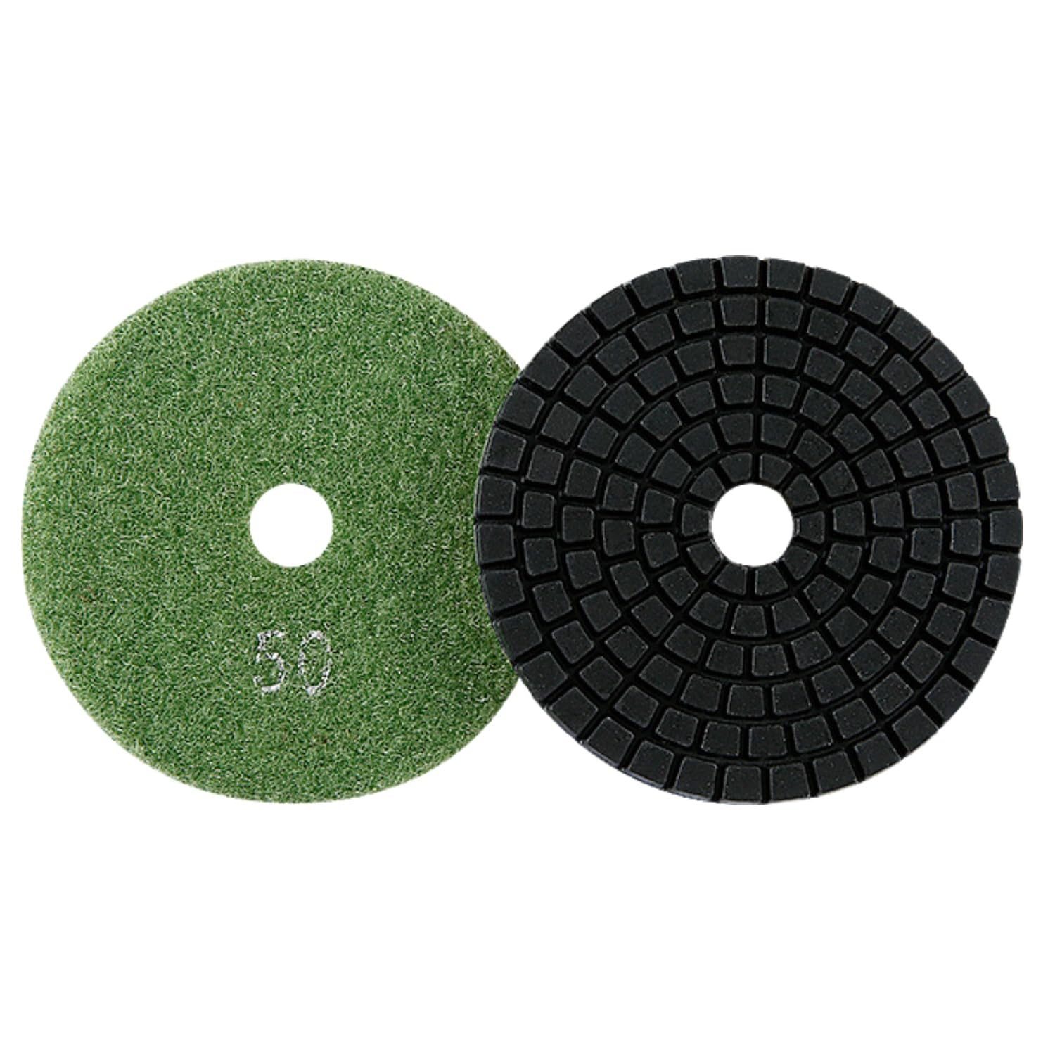 MiJunHD Diamond Polishing Pad, 3 inch 80 mm 50 Grit Sanding Discs for Grinder & Polisher, Hook and Loop Backing Pad for Grinding Buffing Granite Marble Concrete Stone (1 Piece)