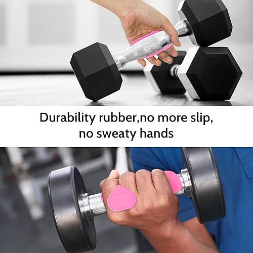 Miniatura 4 de Weight Lifting Gloves for Men Women: Rubber Gym Weightlifting Anti-Slip Workout Grips for Gym Training and Exercise, Weight Lifting, Dumbbell, Rojo