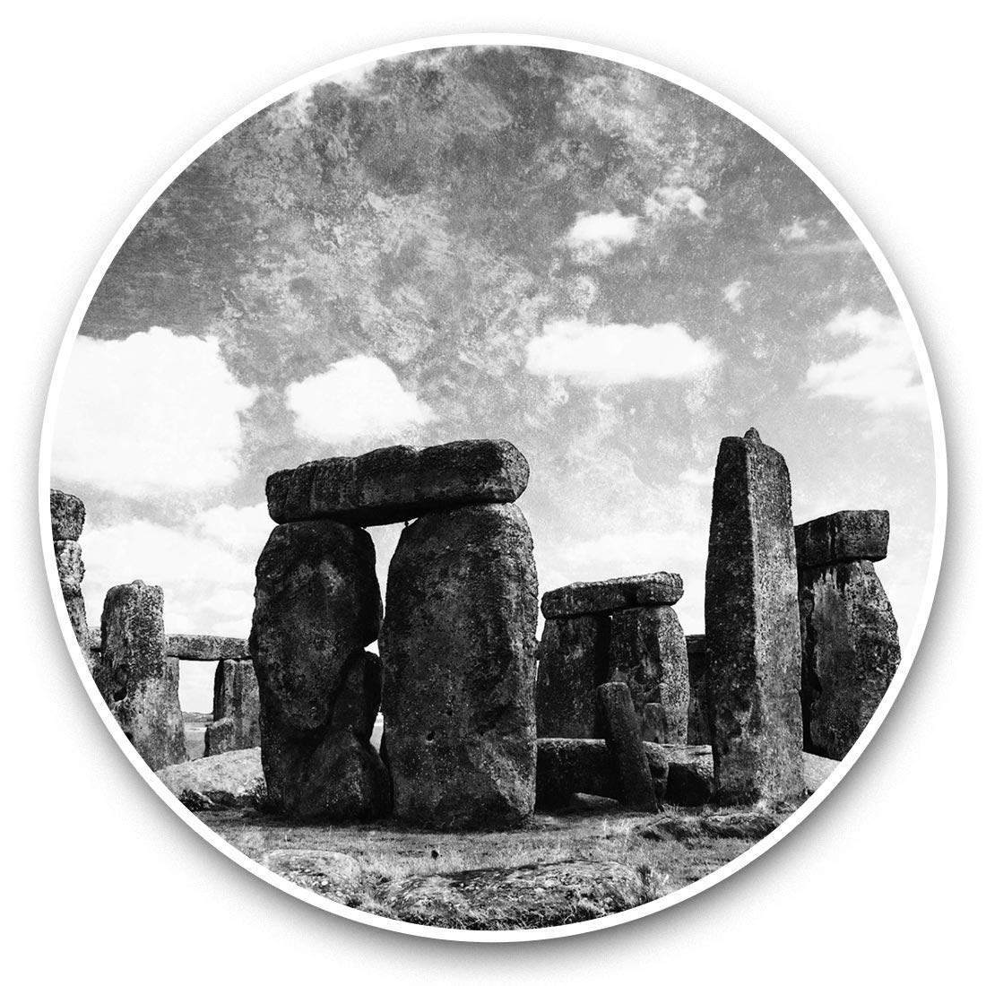Destination Vinyl Ltd Bw Ancient Stonehenge England Britain Uk 43597 2 X 15Cm Vinyl Stickers - Ancient Stonehenge England Britain Uk Decals 43597