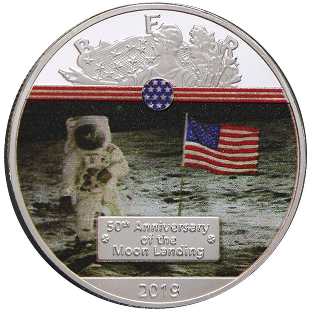 Sanfly Usa Historical Events 50th Anniversary of the Moon Landing 2019 Commemorative Coin Challenge Coin Collectible Gift