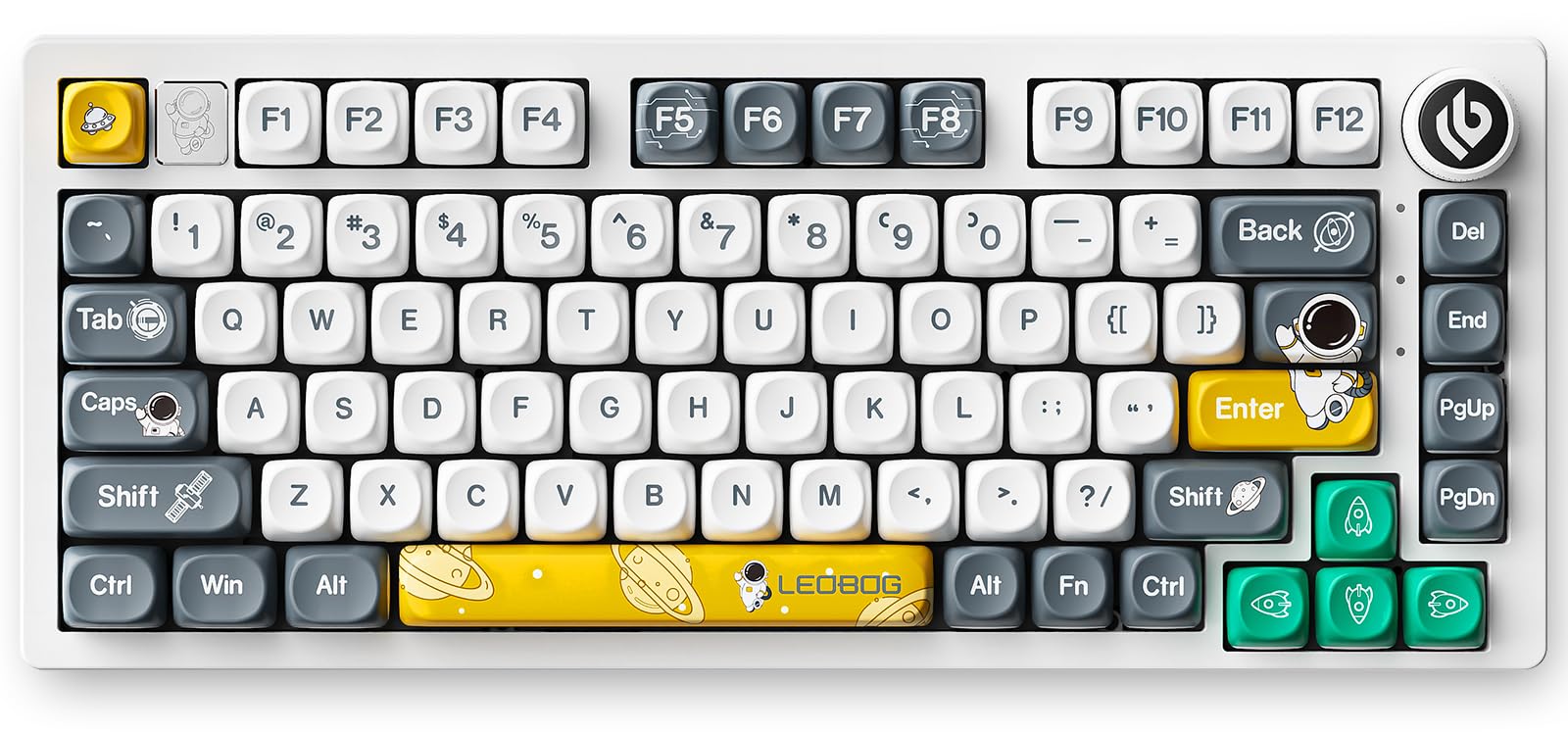 LEOBOG Hi75 Gaming Keyboard, 75% Aluminum Mechanical Keyboard Hot Swappable, Creamy Keyboards Wired with Knob Programmable Keys, Custom Keyborad RGB Backlit for PC Gamer - Astronaut, Nimbus Switch