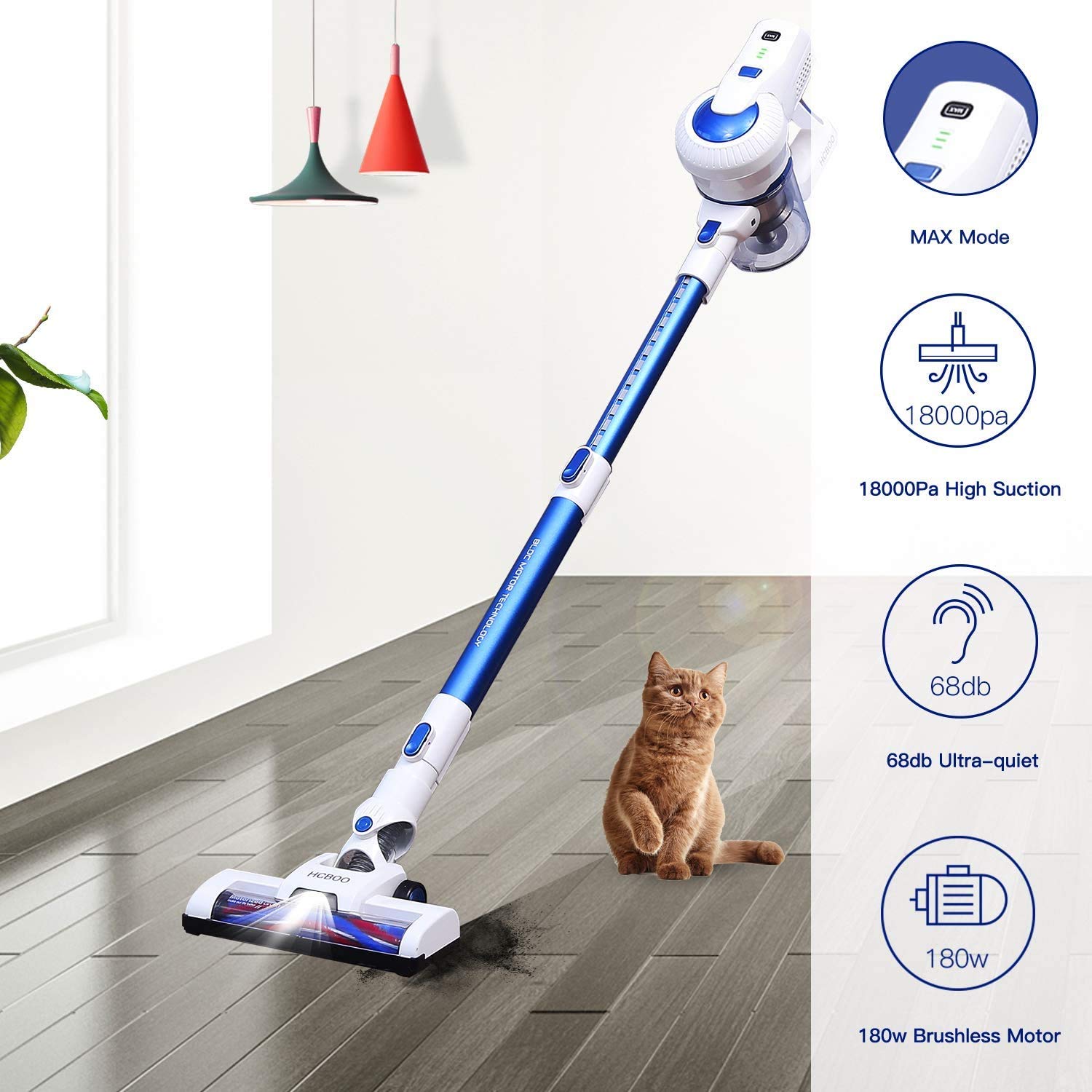 HCBOO Cordless Vacuum Cleaner 4 in 1 