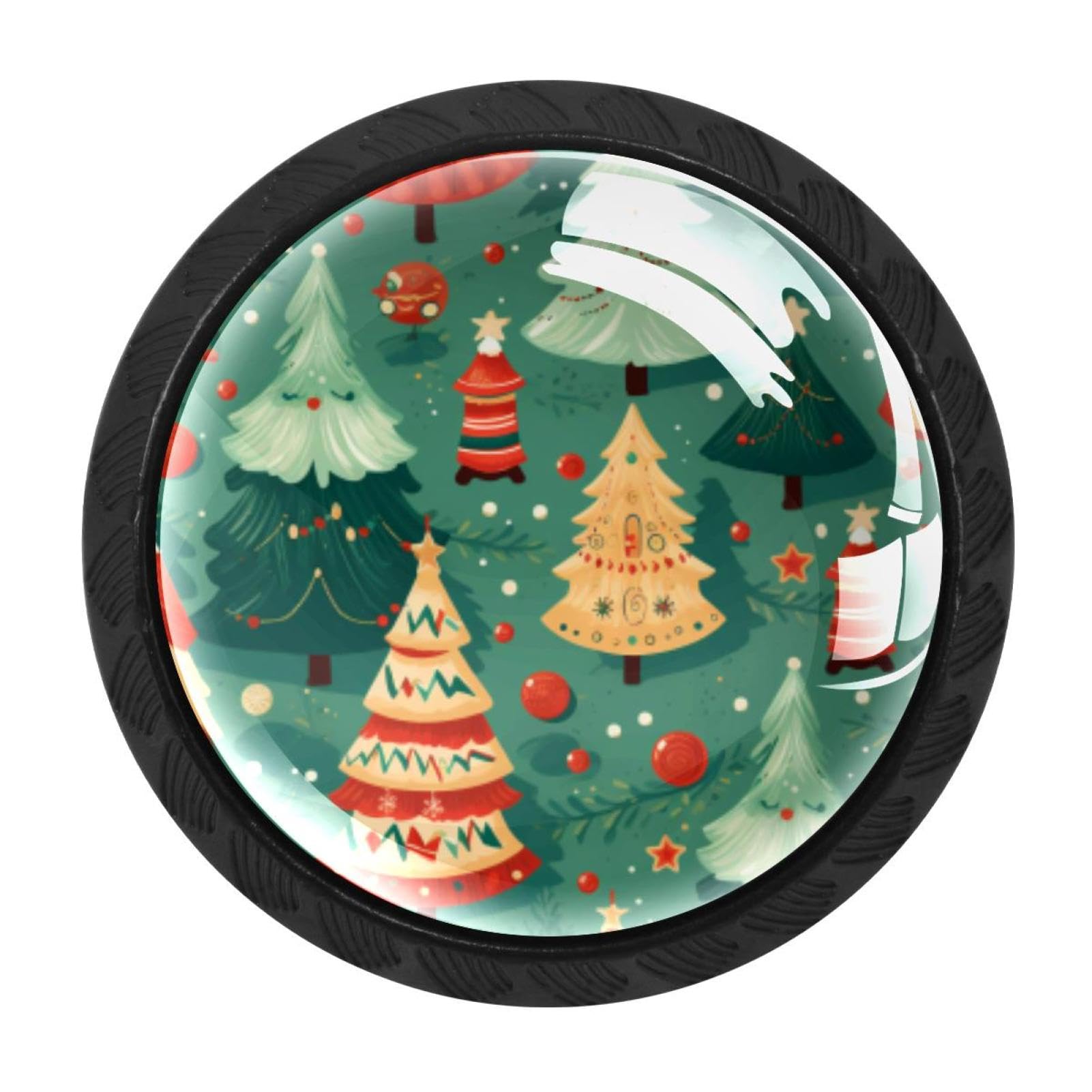 CHENZZZZ 4 Pack Christmas Tree Kitchen Cabinet Knobs Drawer Knobs Door Dresser Handles for Personalized Gifts Great for Any Occasion