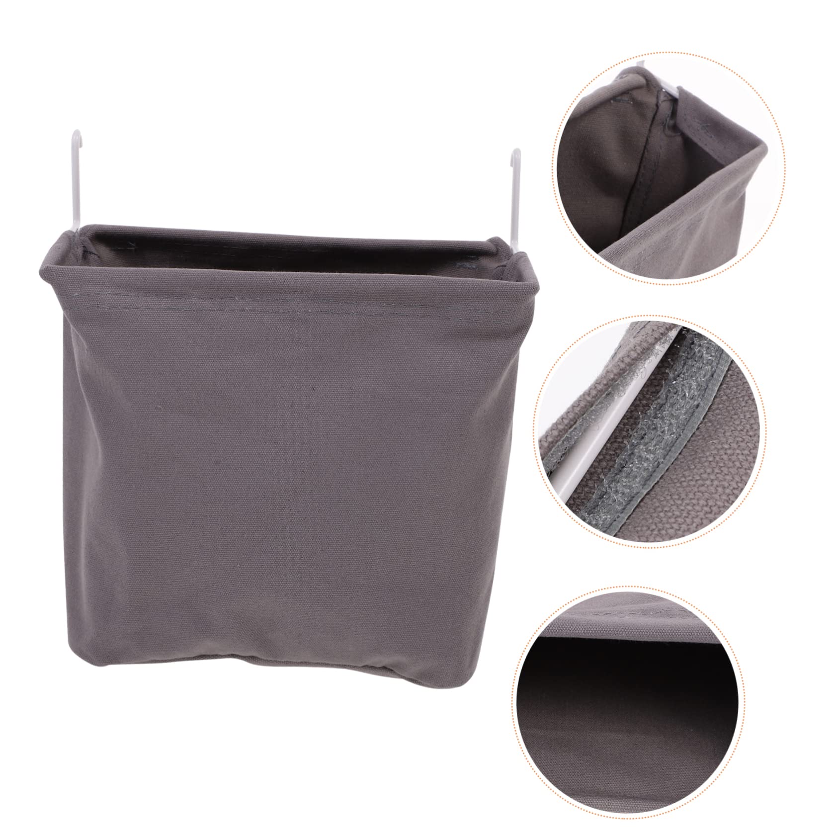 Amosfun 2 Pezzi borsa di stoffa piolo contenitore cesto porta oggetti da appendere tavola con picchetti organizzazione dei cestini cestino montato a parete Acciaio inossidabile