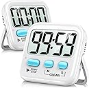Antonki 2 Pack Digital Timer for Kids, Magnetic Countdown Kitchen Timers for Cooking, Egg, Classroom, Teacher, Exercise, Study, Oven - Battery Included