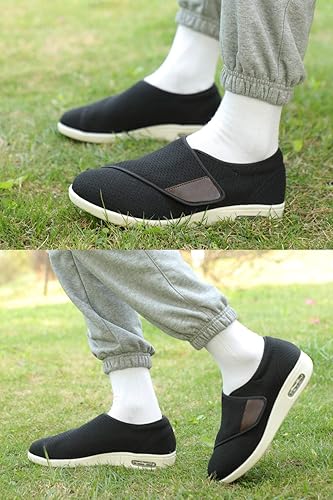 Miniatura 6 de ZUMEIJIA Zapatos para diabéticos para mujer, zapatos casuales ajustables para caminar, zapatos anchos para ancianos, pies hinchados,