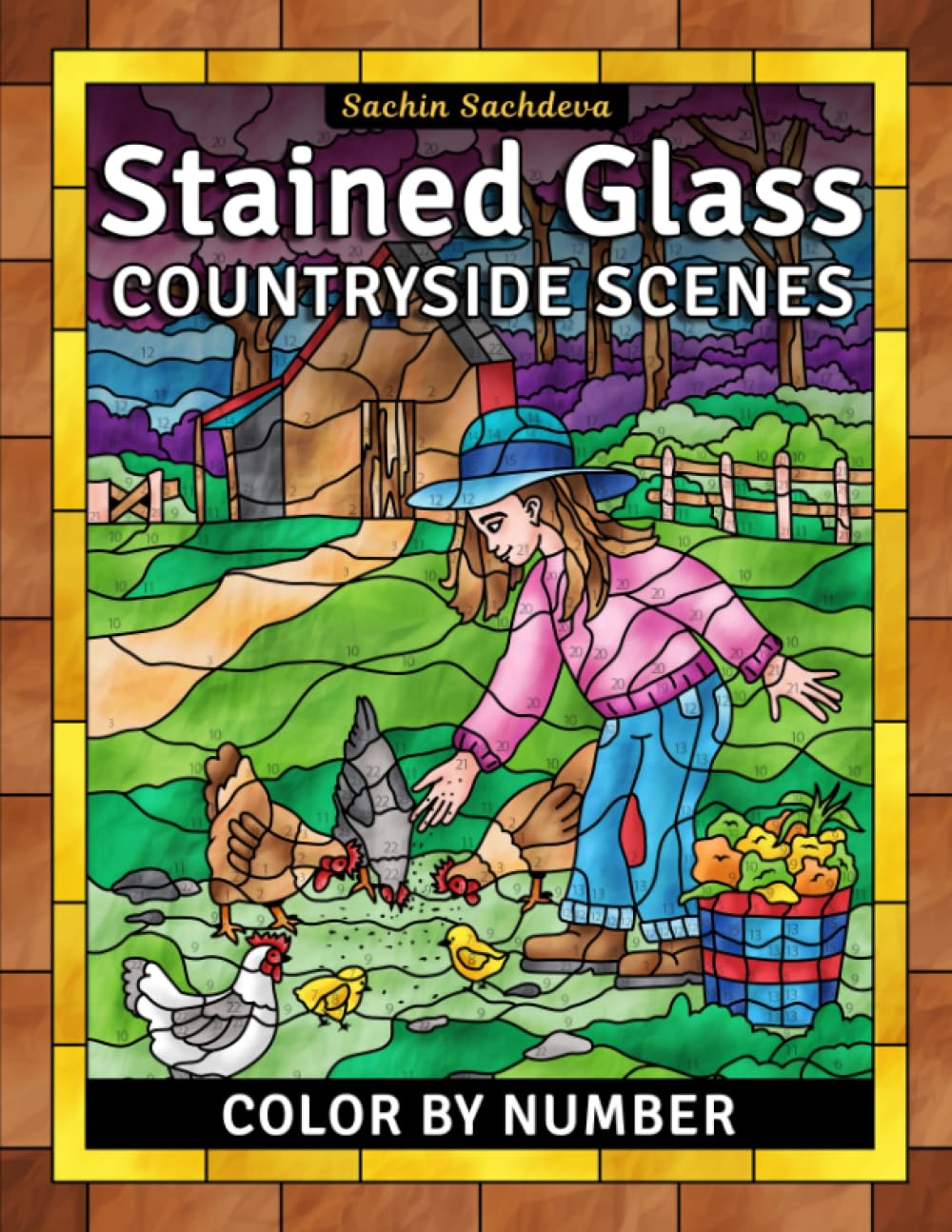 Stained Glass Countryside Scenes: Color by Number Coloring Book for Adults, Window Designs and Patterns for Relaxation (Stained Glass Coloring Book for Adults)