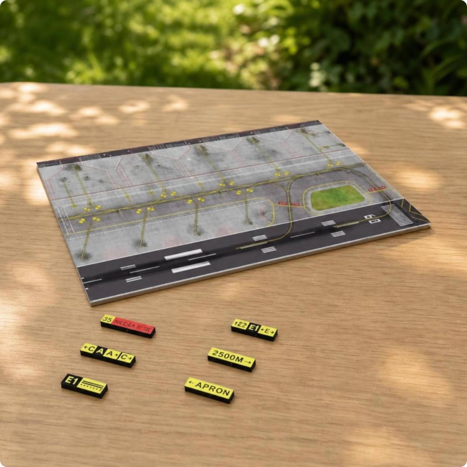 Tabellone Aeroporto in Legno Base Dotata di Pista Compatibile Diorama per Modellisti