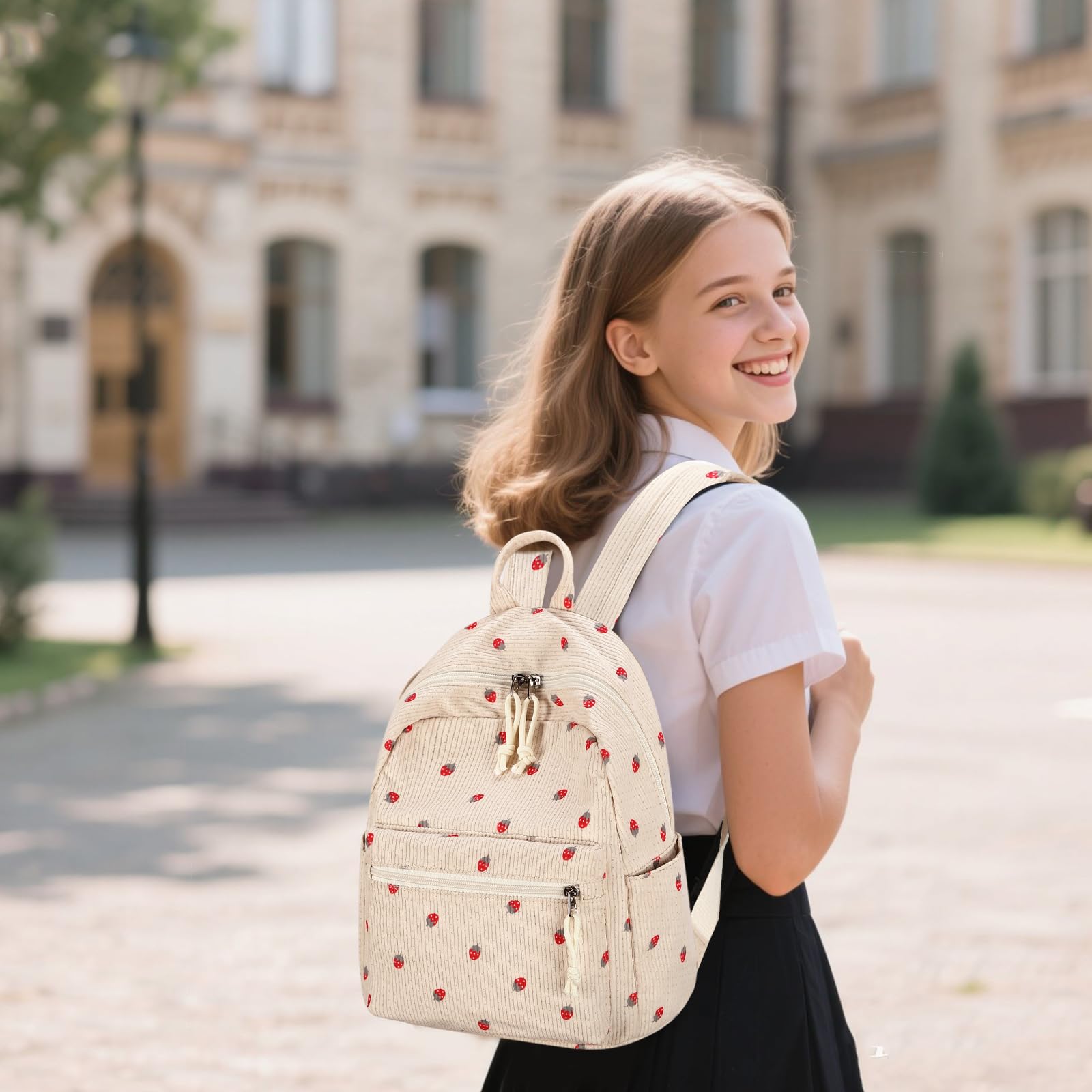 LEDAOU klein Rucksack für Damen Mini-Rucksack Geldbeutel für Mädchen Teenager Kinder Schule Reisen Schultertasche Kleiner Rucksäcke Damen